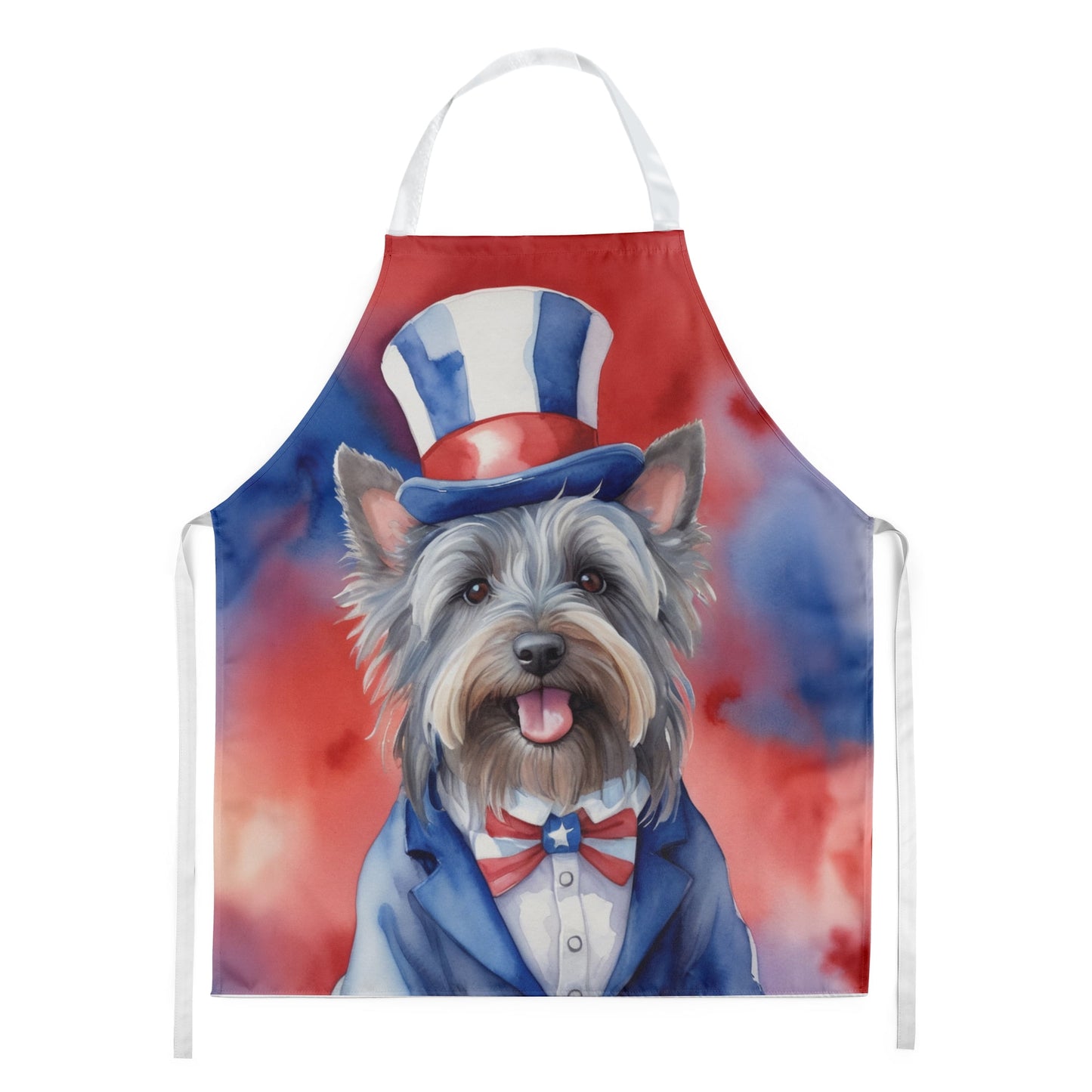 Skye Terrier Patriotic American Apron 27 in x 30 in