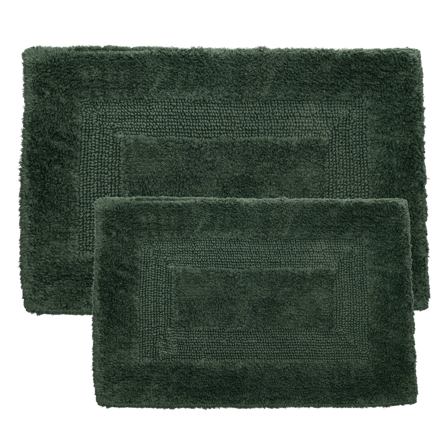 SH Juego de Alfombras Reversible de 2 Piezas 100% Algodón - Verde