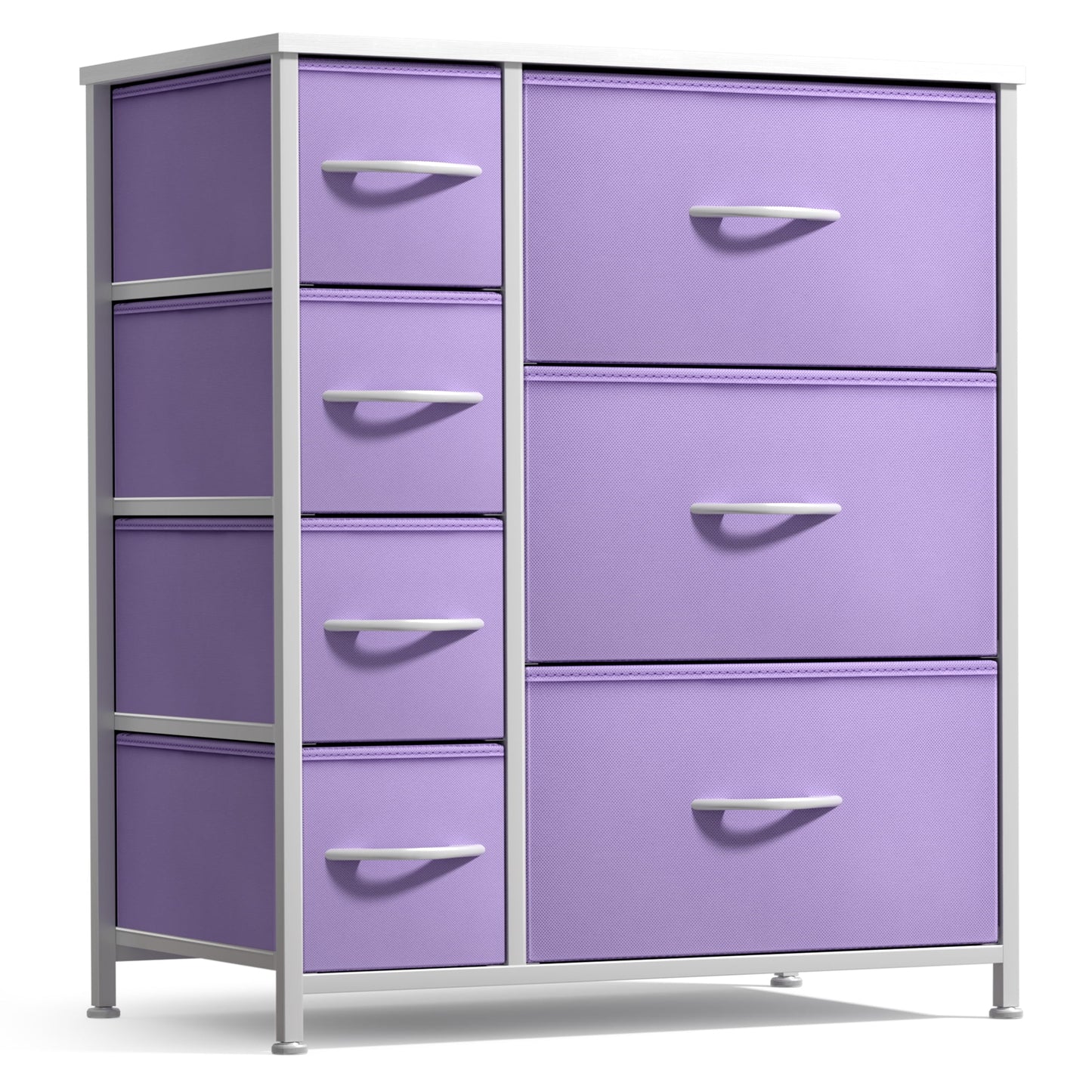 Sorbus 7 Drawer Dresser Storage Chest for Kids Bedroom with Fabric Bins Purple