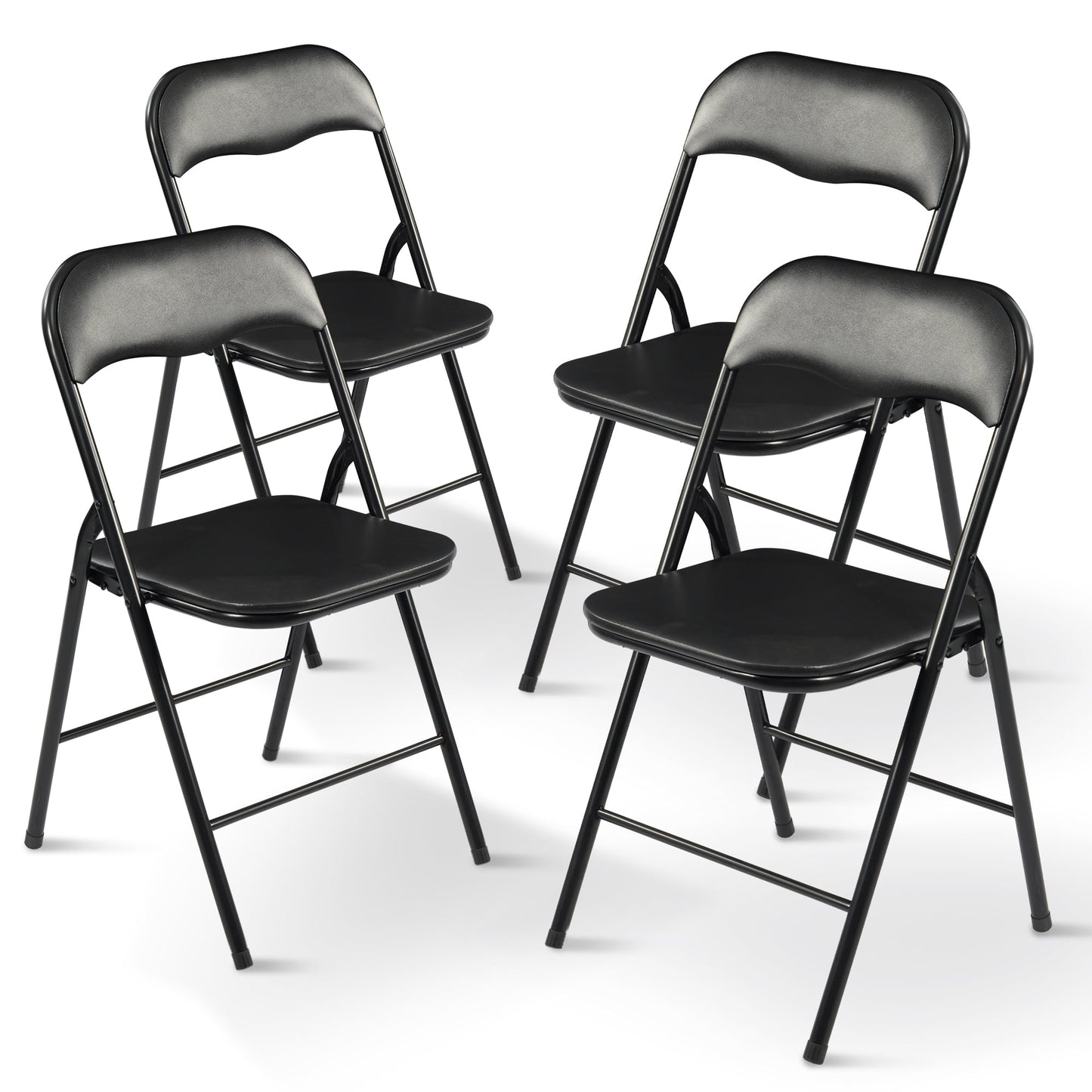 FlexWave Folding Chair Adult version Set,Includes 4 Folding Chairs,for Home, Game Night, Picnic, or Party