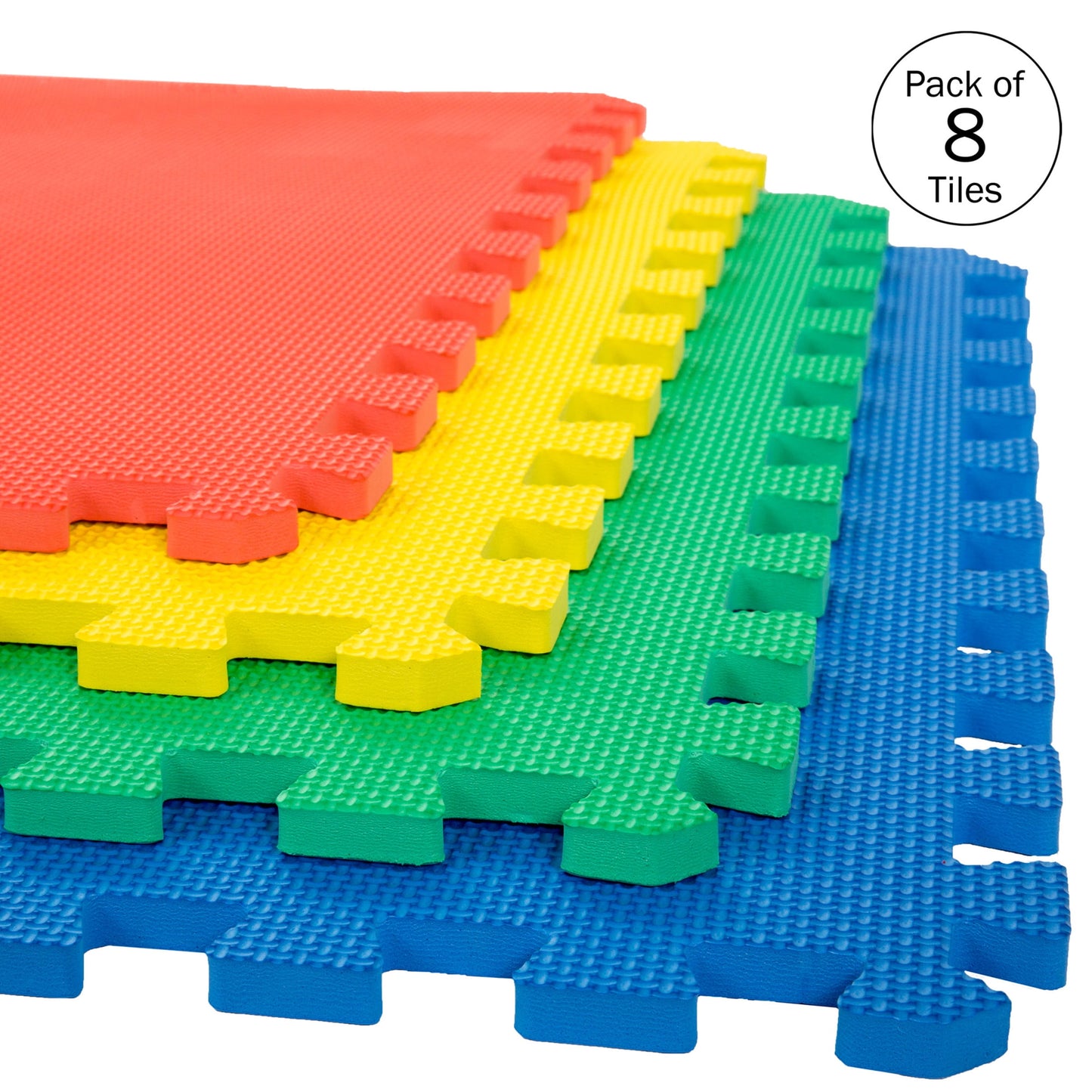 Stalwart Tapetes de Piso Entrelazados de Espuma Multicolor de 24" x 24", Paquete de 8