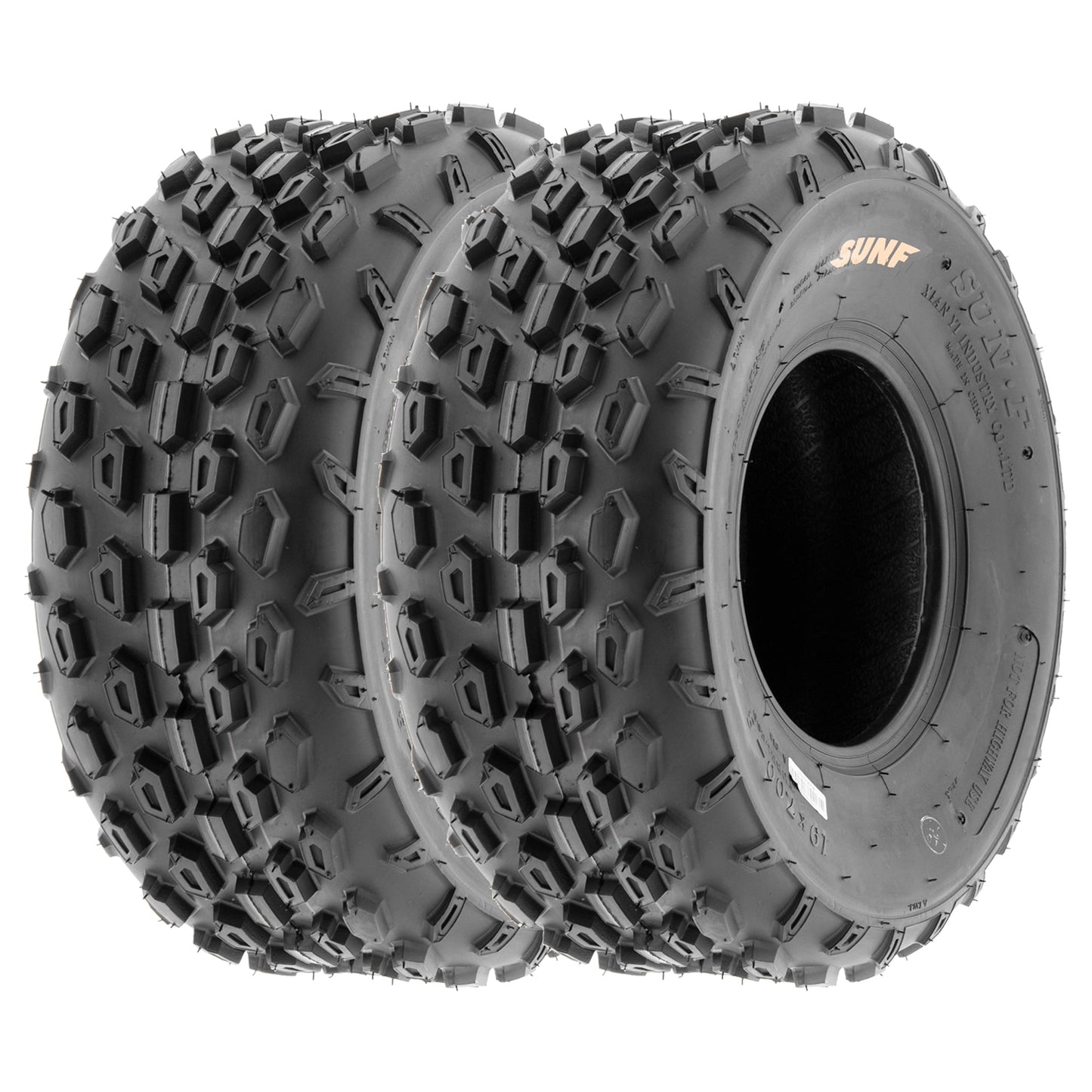 SunF All Terrain ATV UTV Quad Mini Bike Tires 19x7-8 19x7x8 6 PR A015 (Pair of 2)
