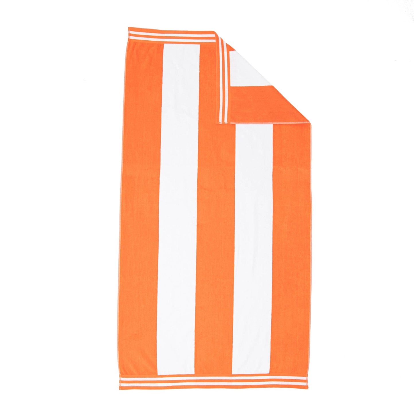 Superior Cabana Striped 1-Piece Oversized Cotton Beach Towel, Orange