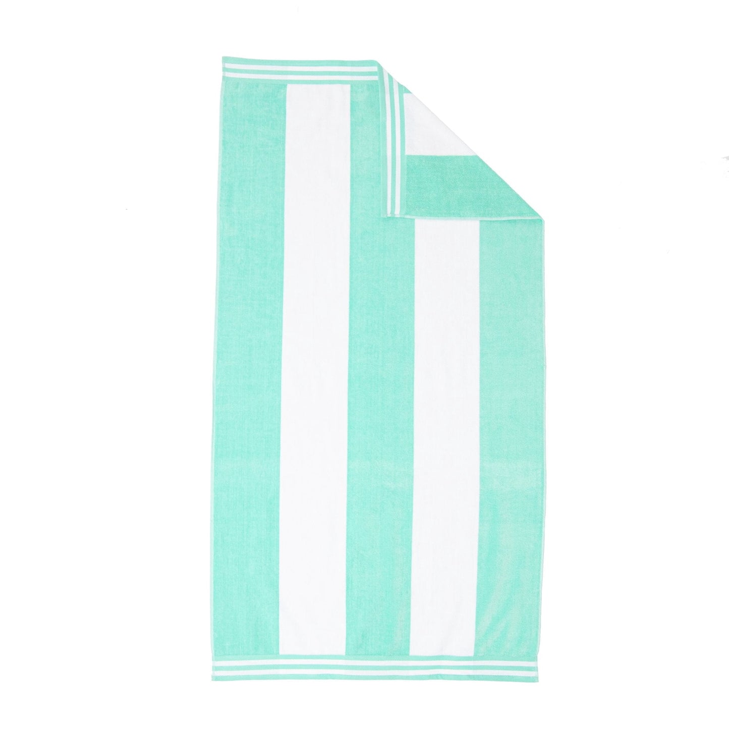 Superior Cabana Striped 4-Piece Oversized Cotton Beach Towel Set, Mint