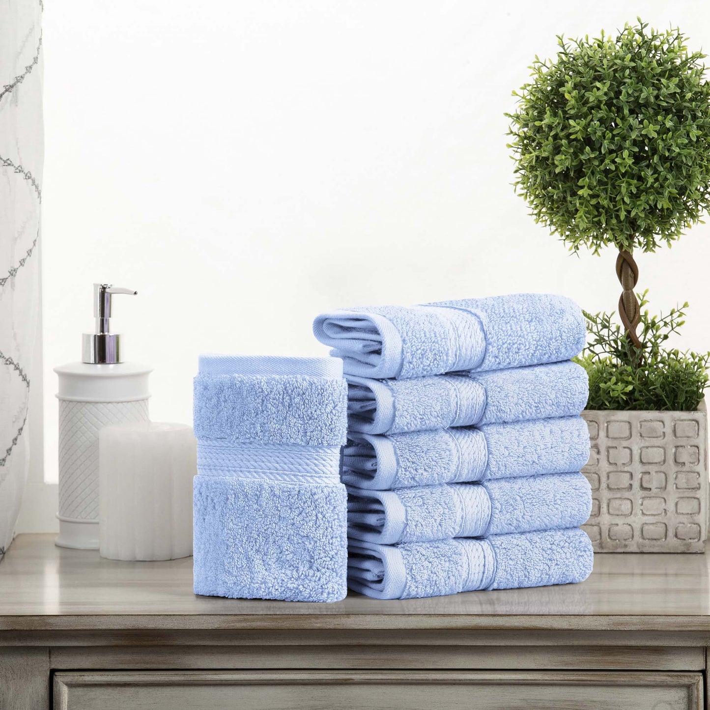 Superior 800 GSM Egyptian Cotton 10-Piece Towel Set, Soft Ultra Absorbent Towels, Turquoise
