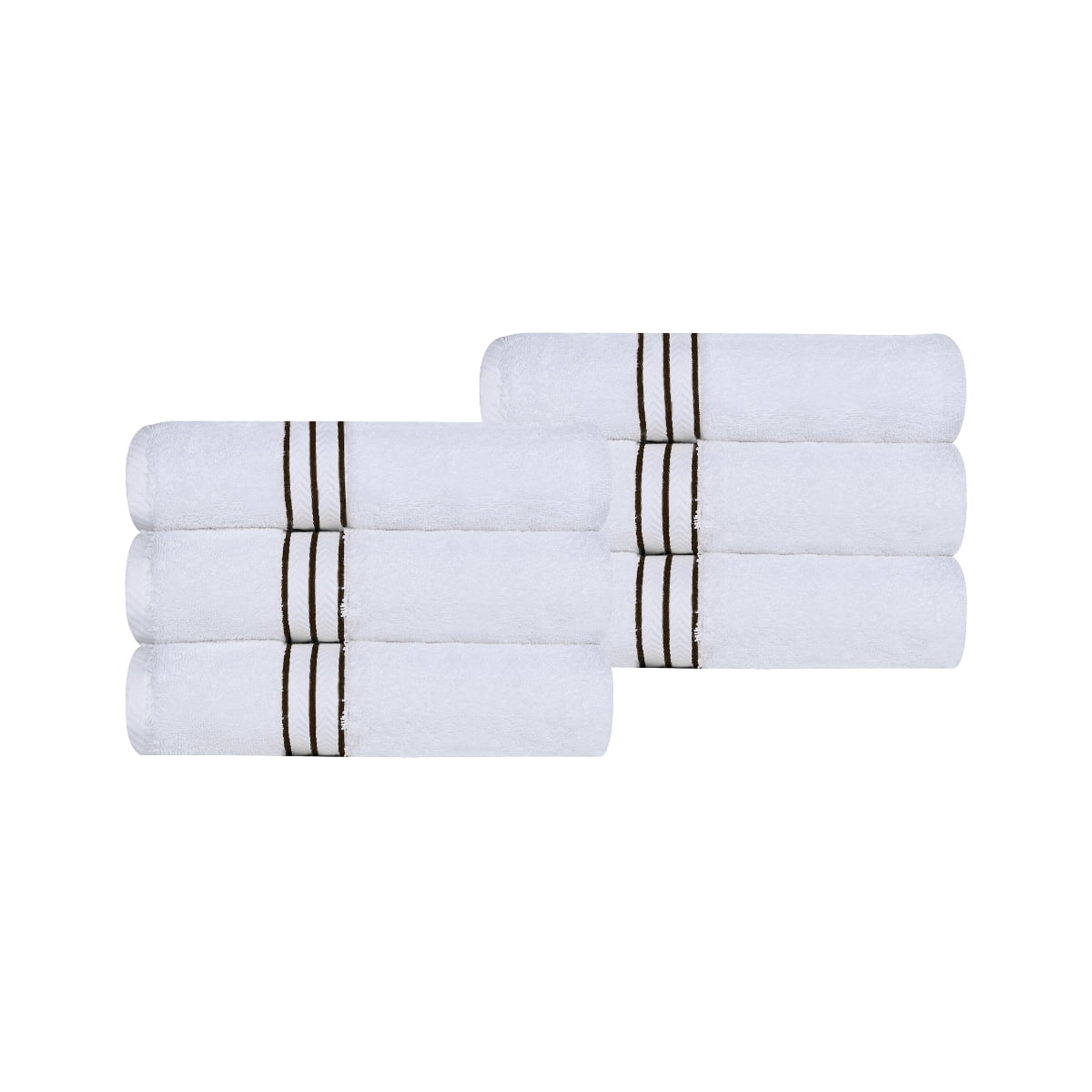 Superior Turkish Cotton Ultra-Plush 6-Piece Chocolate Hand Towel Set