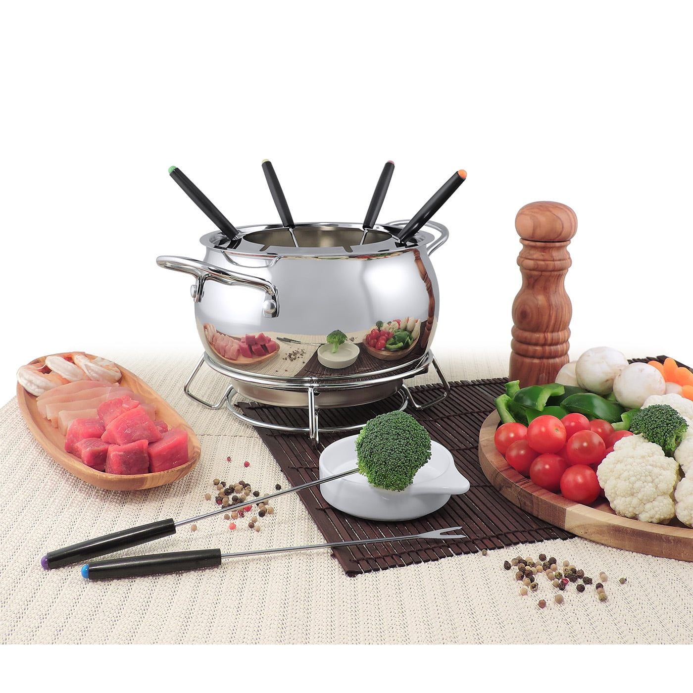 Swissmar Mont Brule 9 Piece Fondue Set, Stainless