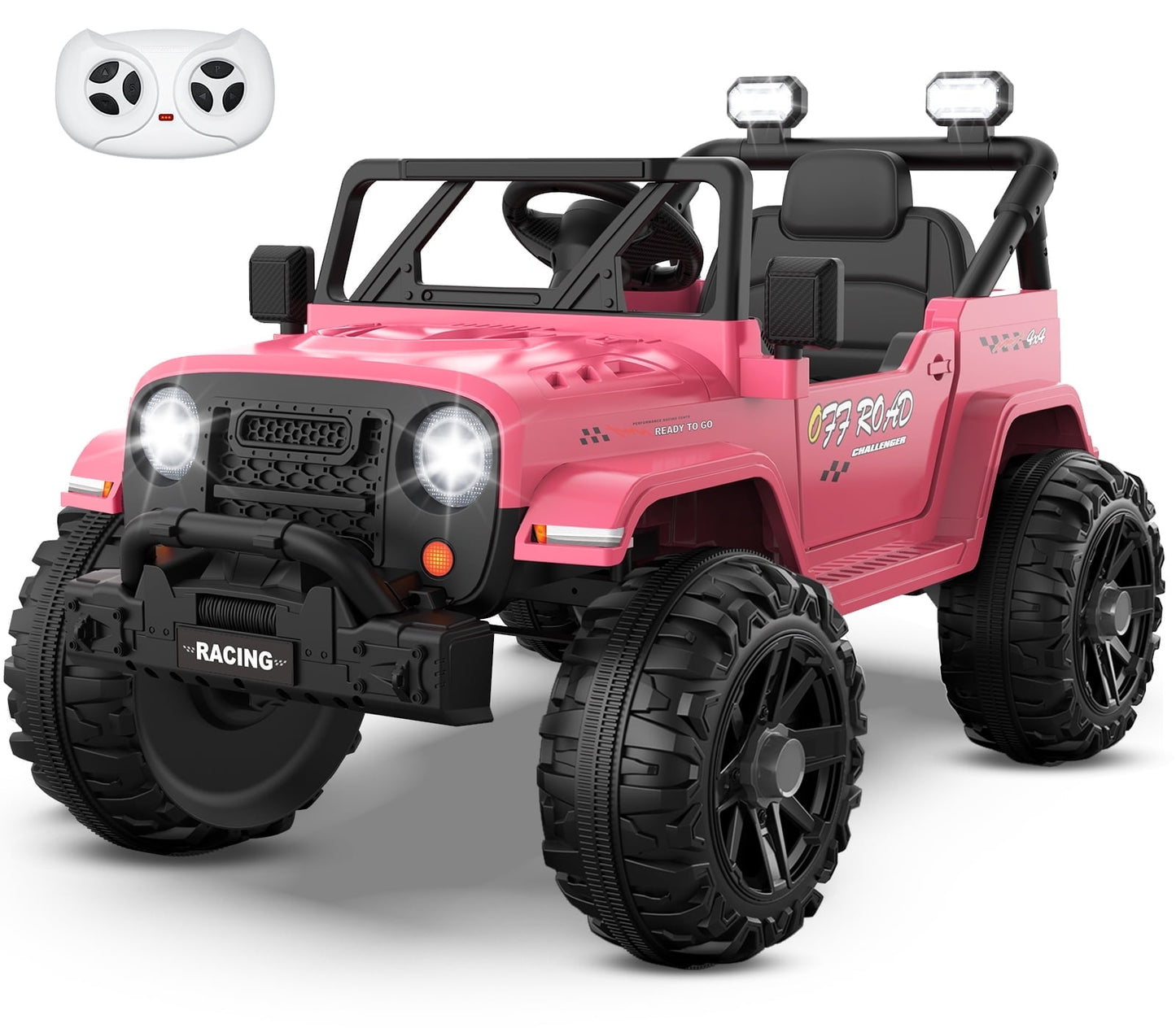 TOKTOO 12V Ride on Toys for Toddlers, Electric Ride on Car for Kids, Ride on Truck for Boys Girls with Parent Remote Control, Music Player, Pink