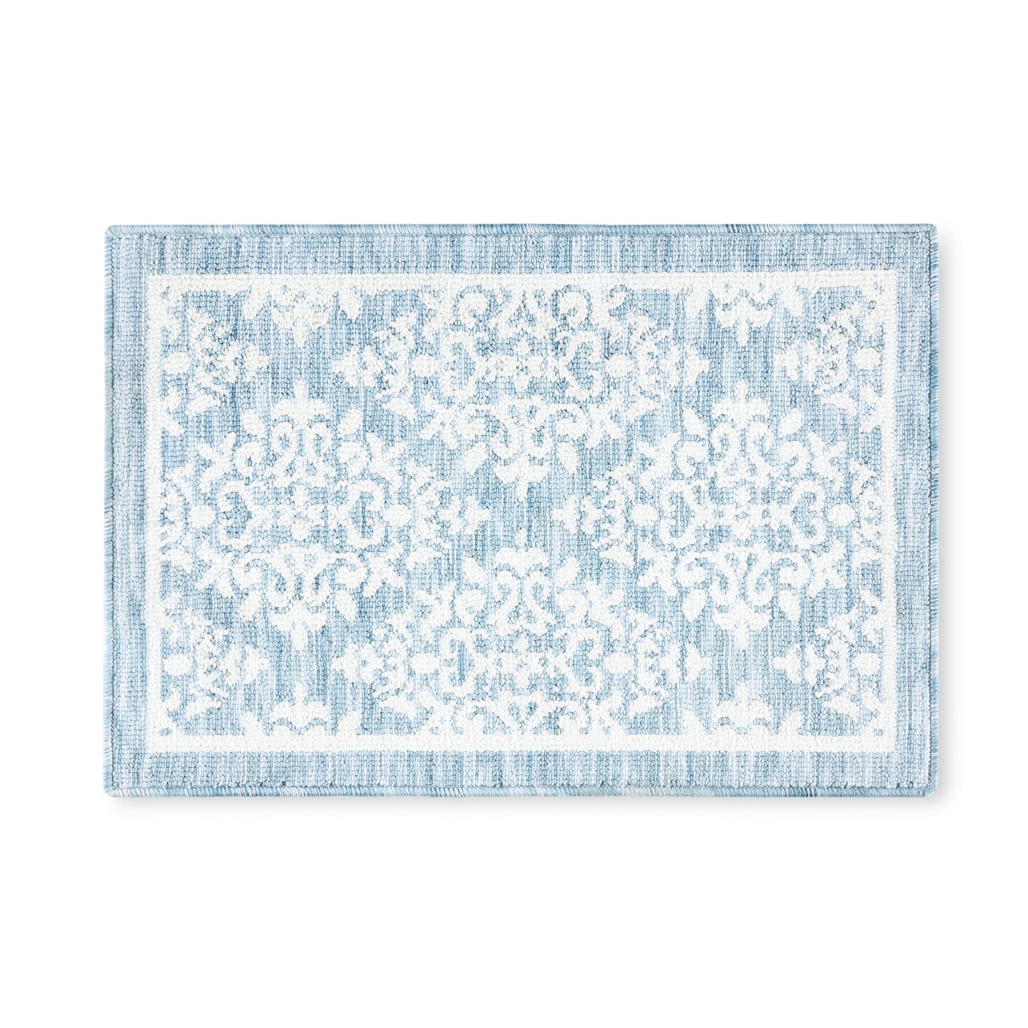 TOWN & COUNTRY EVERYDAY Walker Damask Medallion Everwash® Washable Multi-Use Decorative Rug, Tufted Kitchen Rug, Low-Profile Door Mat, Bedroom Rug and Bath Rug with Non-Slip Backing, Beige, 24"x40"