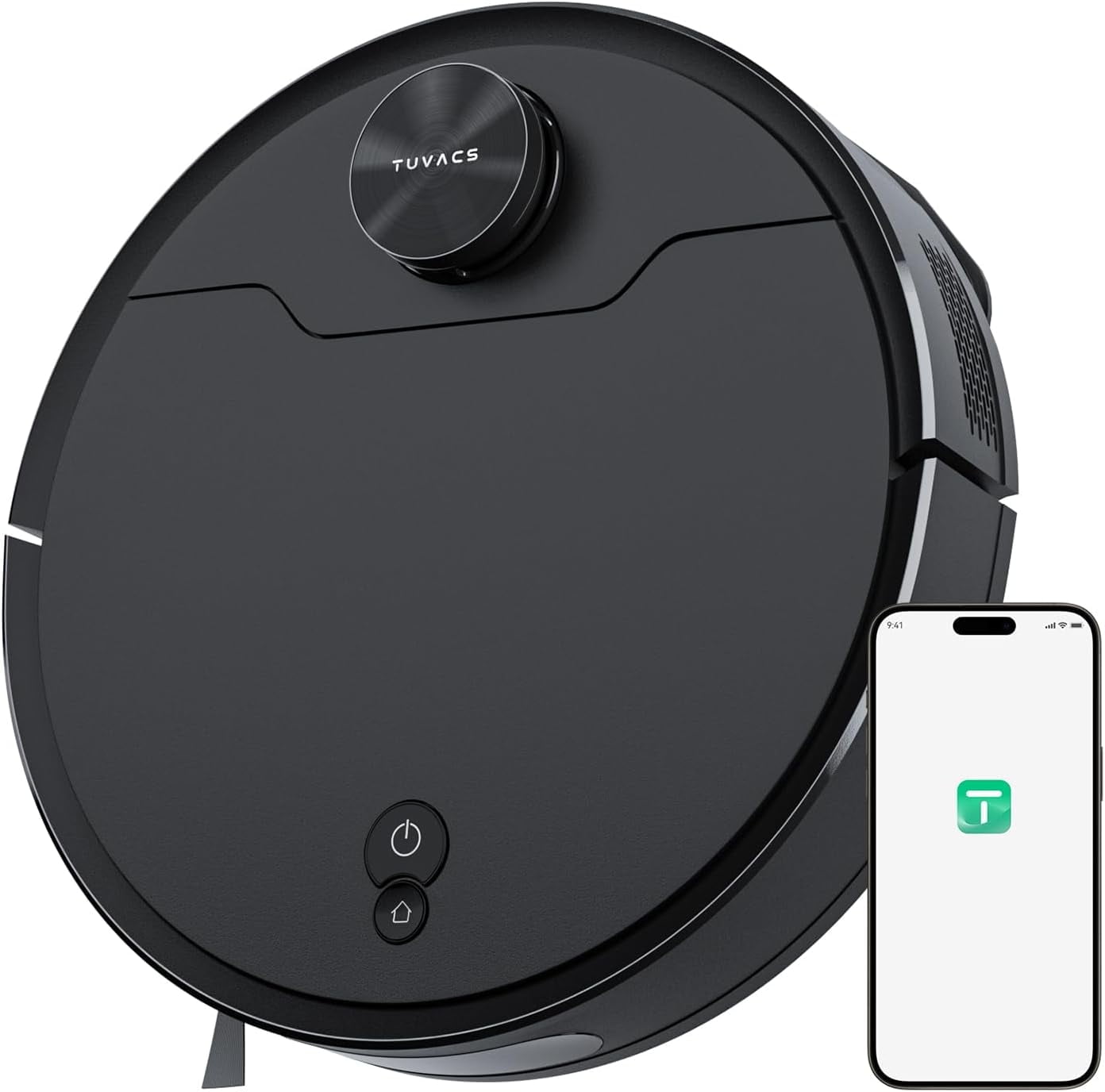TUVACS Robotic Vacuum, Lidar Navigation, No-Go Zone and Invisible Wall Setting, Perfect for Hard Floors, Carpet and Pet Hair Cleaning