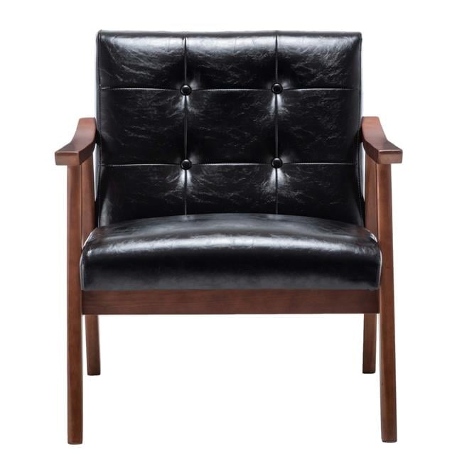 Convenience Concepts Take a Seat Natalie Accent Chair, Dark Blue Fabric/Espresso