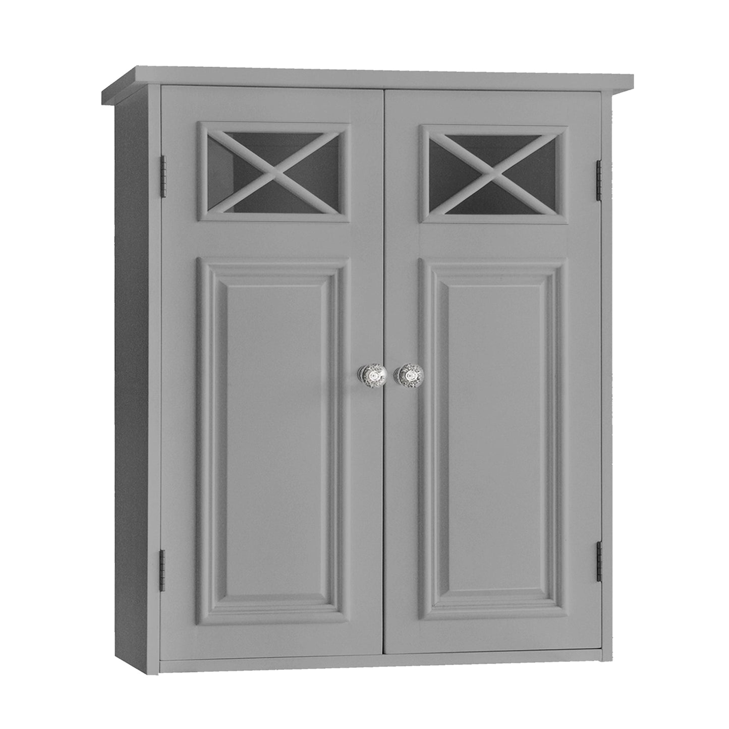 Elegant Home Fashions Dawson Contemporary Wooden Removable Hanging Storage Cabinet with Two Doors for Bathrooms, Vanities, Hallways, Gray, 7" x 20" x 24"