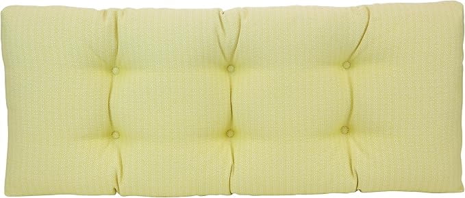 The Gripper Non-Slip Tufted Bench Cushion for Indoor Furniture, Entryway Storage, Bay Window, Corner Nook or Piano Seat, 33 Inches, Yellow
