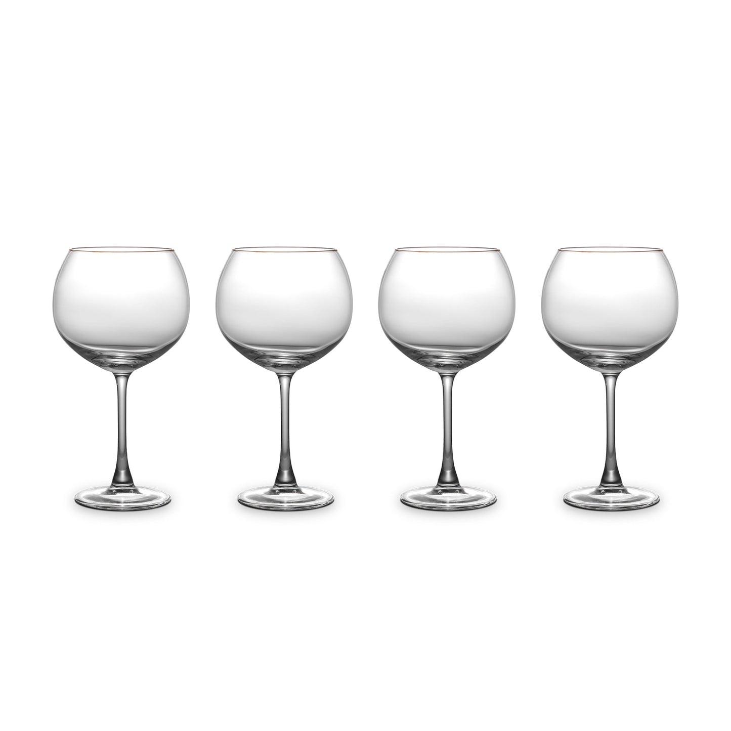 Thyme & Table Sphere Stemmed Wine Glasses with Gold Rim, Set of 4