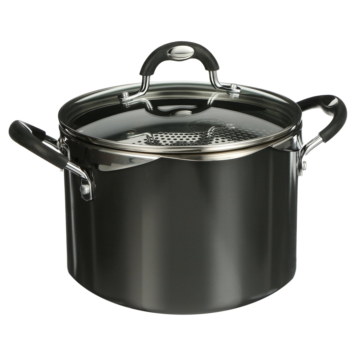 Tramontina 6 Quart Lock and Drain Charcoal Gray Non-Stick Pasta Pot