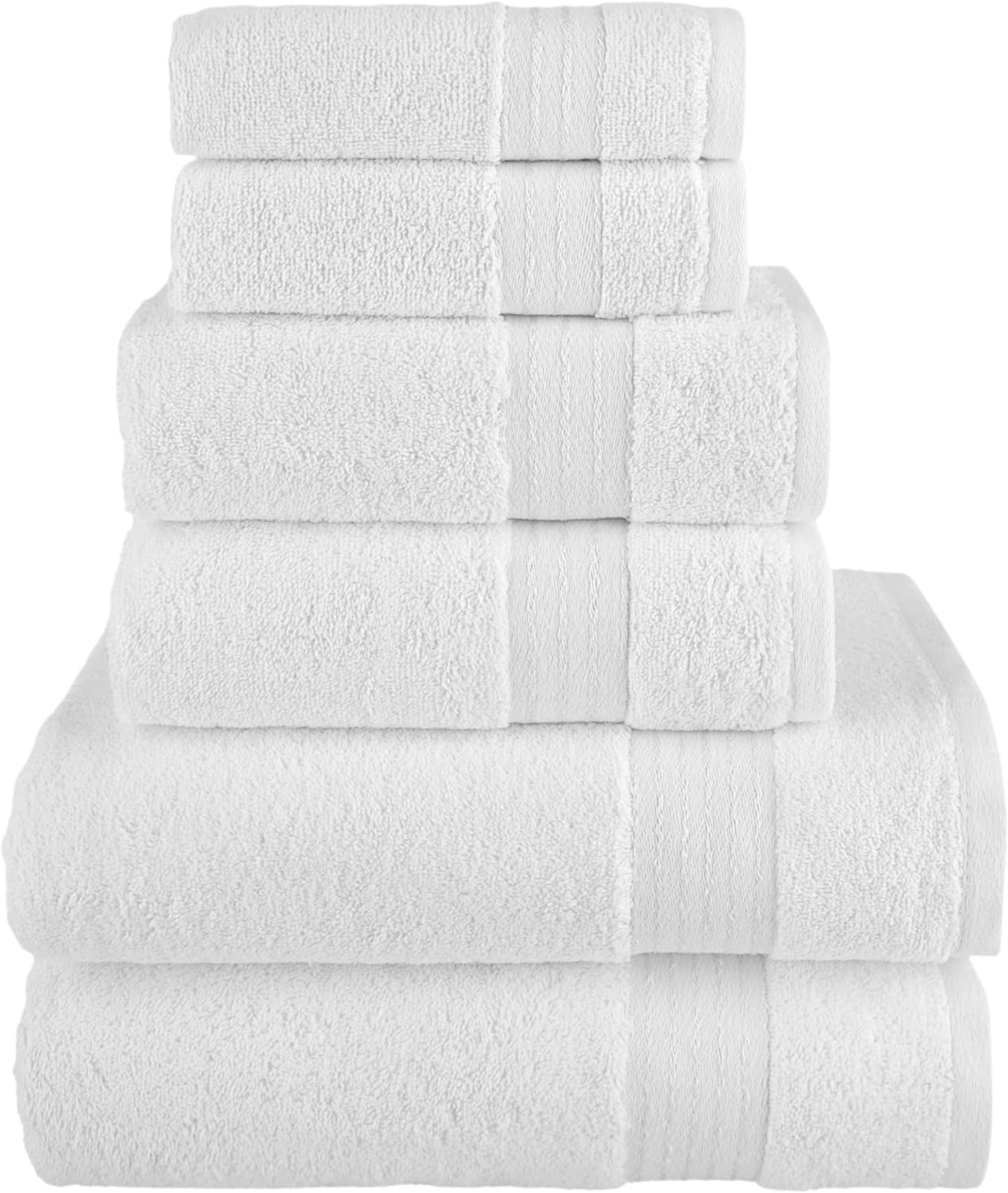 Turkish Linens Luxury Spa and Hotel Quality Premium Cotton 6-Piece Towel Set (2 x Bath Towels, 2 x Hand Towels, 2 x Washcloths), Aqua