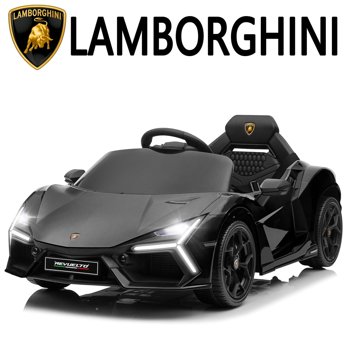 UBesGoo 12V Powered Ride on Car, Licensed Lamborghini Revuelto Electric Ride on Toys for Toddlers Kids, Remote Control, Pink