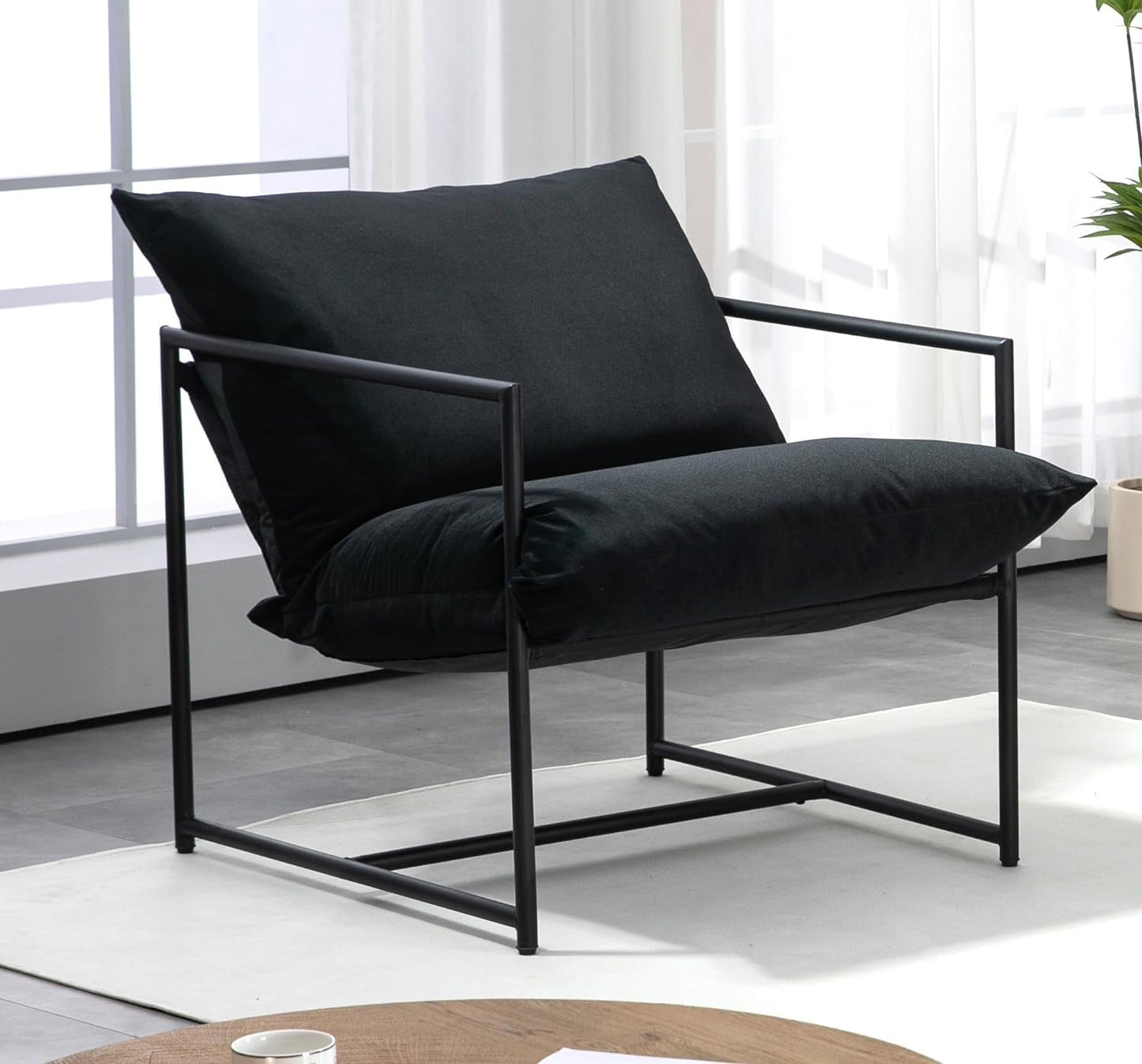 US Pride Furniture Serenity Accent, Modern Velvet Arm Chair with Reclined Seat, Plush Comfort for Stylish Living Room