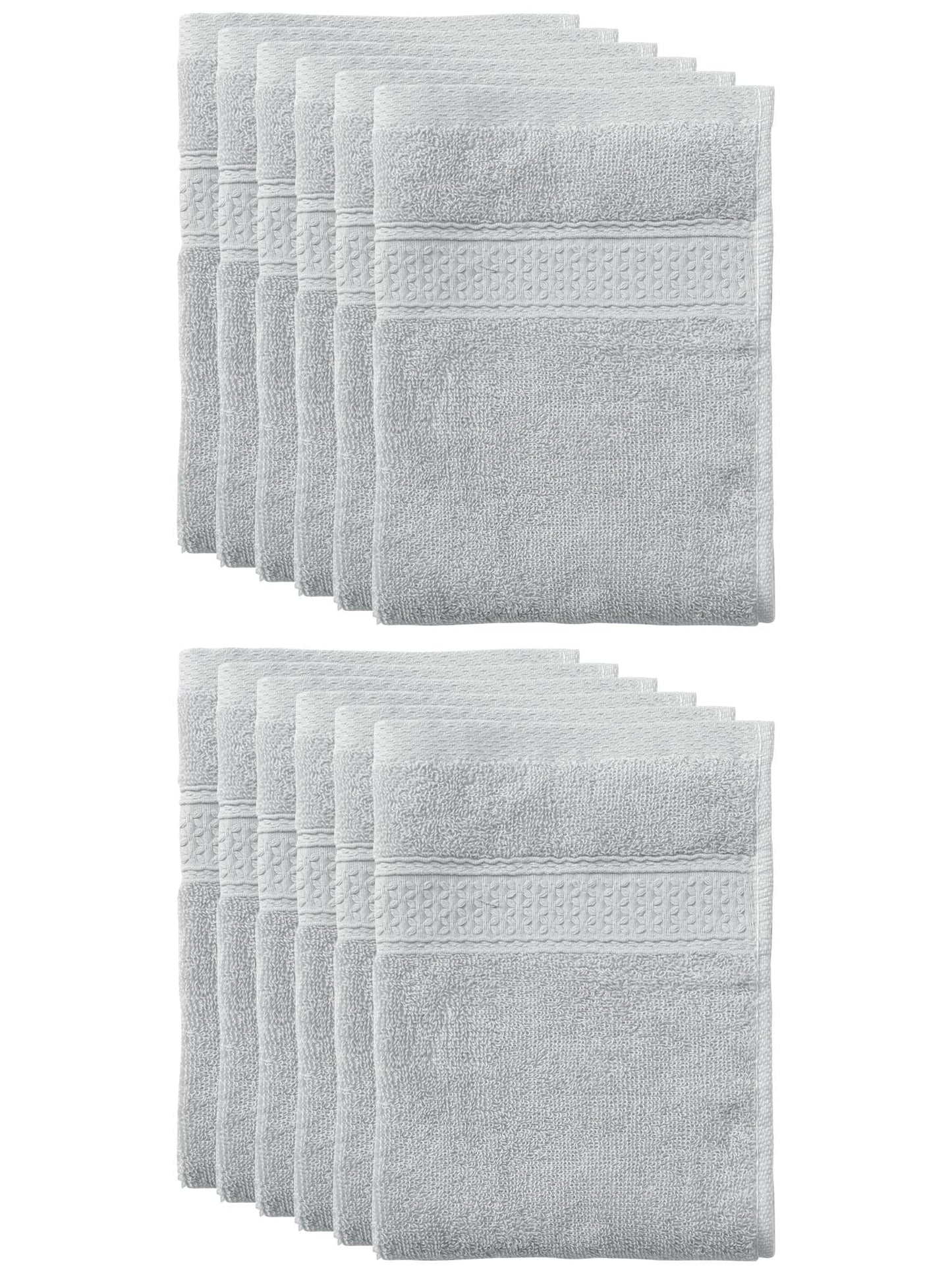 Unique Bargains 13"x13" Absorbent Cotton Dish Kitchen Plain Towels Light Gray