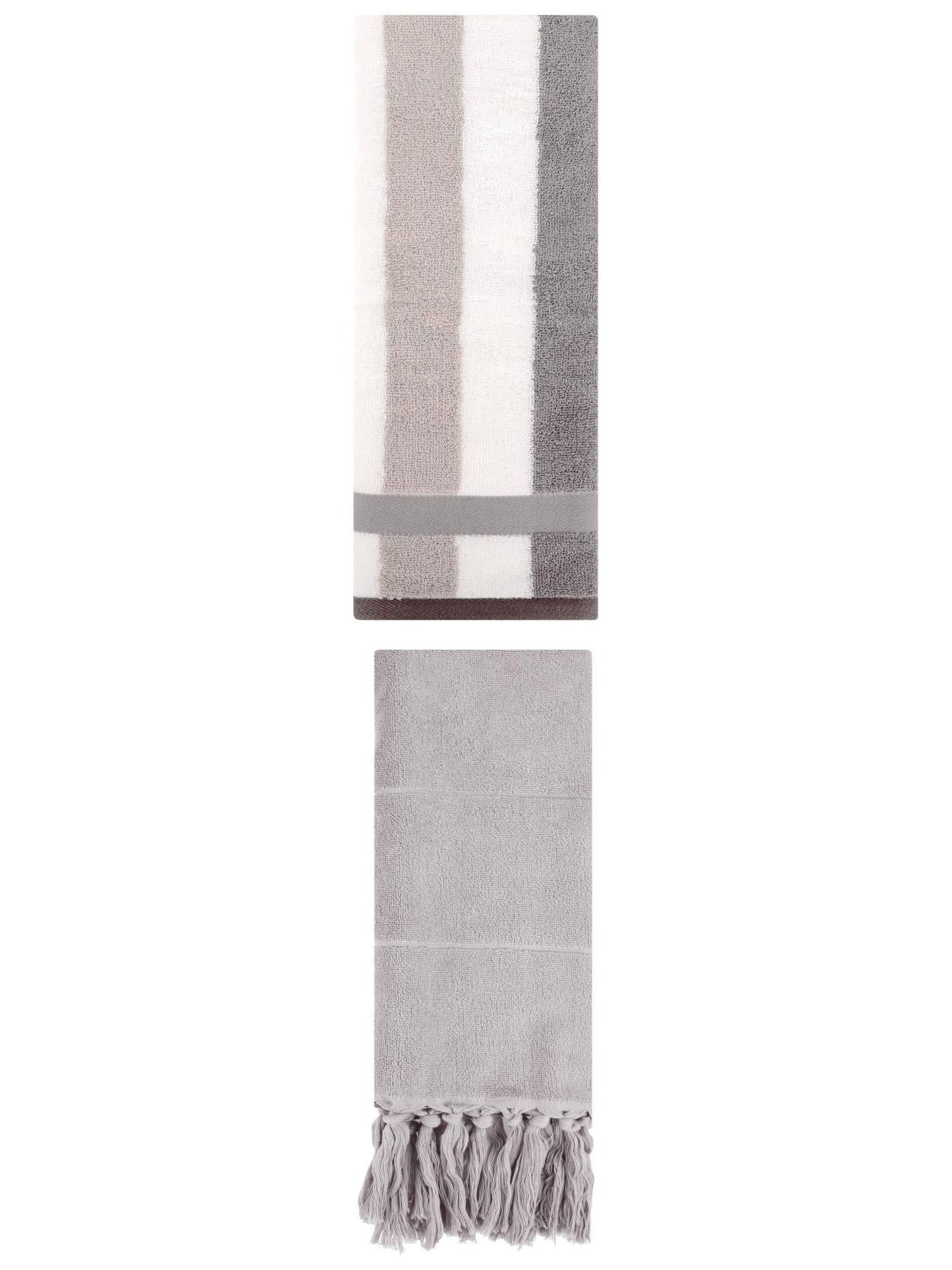 Unique Bargains 2 Pack Soft Decorative Hand Towel Grey 14"x30"/13"x29"