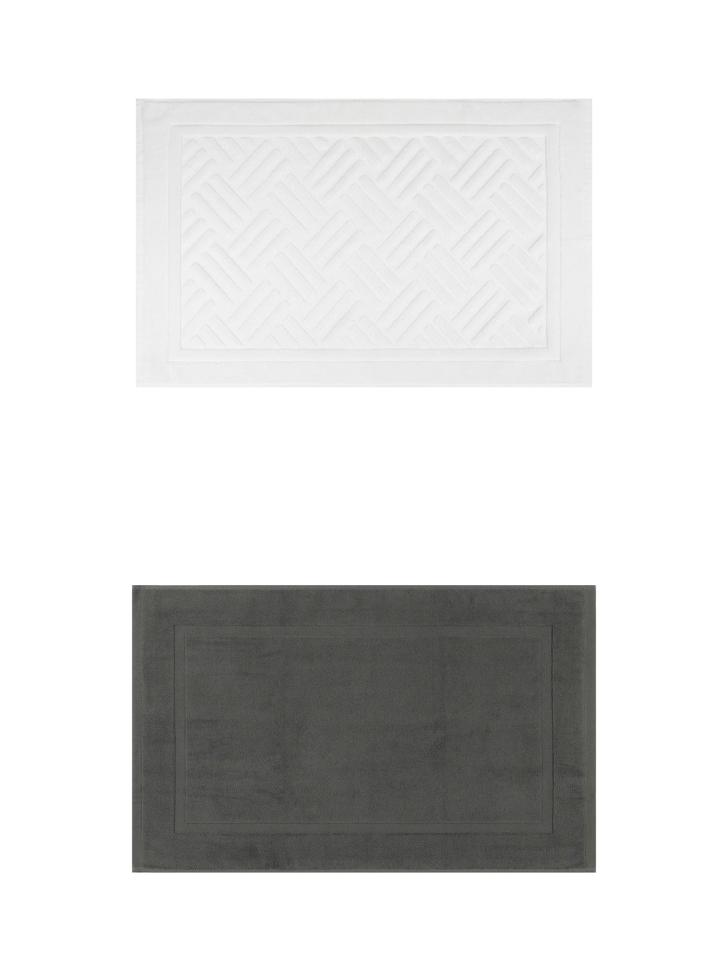 Unique Bargains 2 Pcs Cotton Banded Reversible Soft Bath Rug Grey/Beige 20" x 32"