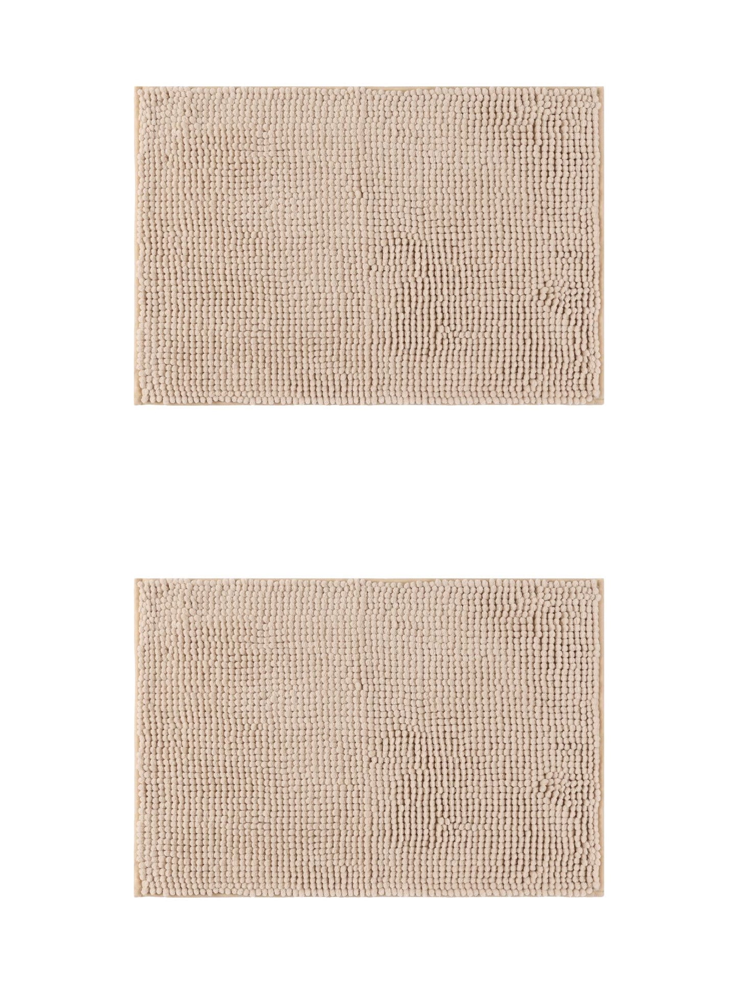 Unique Bargains 2 Pcs Non-Slip Microfiber Bathroom Mats Khaki 16" x 24"/20" x 32"