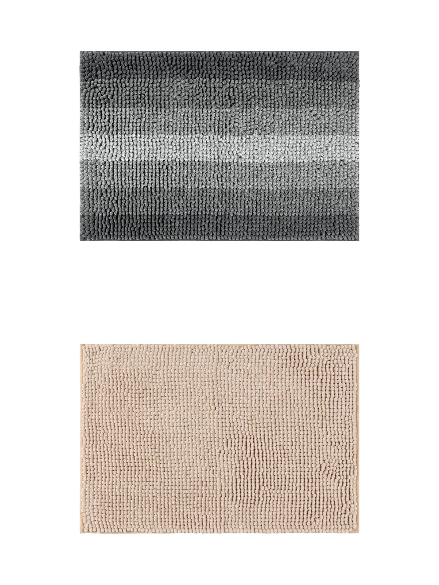 Unique Bargains 2 Pcs Plush Fluffy Extra Thick Mat Khaki/Black 20" x 32"