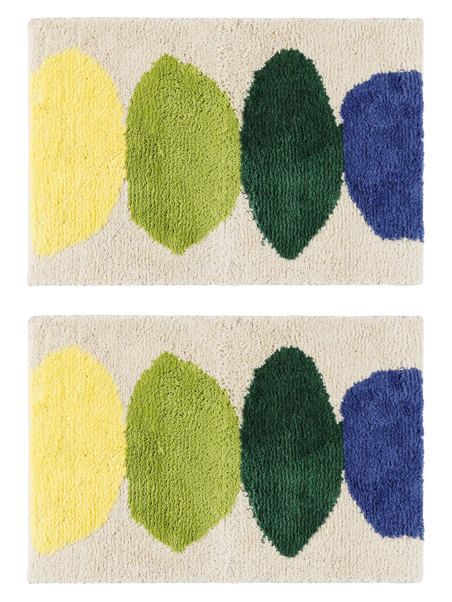 Unique Bargains 2 Pcs Printing Bath Mats Non-Slip Quick Dry Rugs for Bathroom Beige 18" x 26"