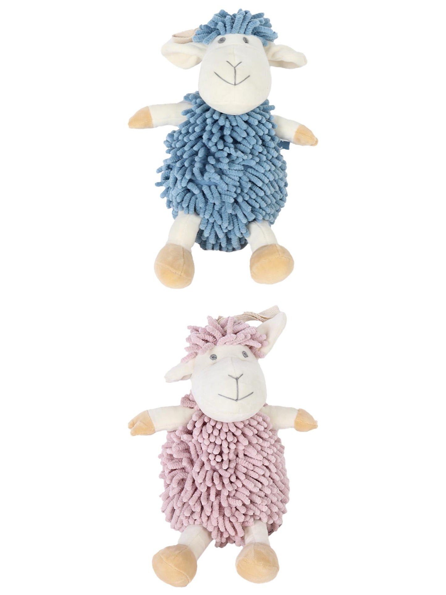 Unique Bargains 2 Pcs Sheep Hand Towels 9" x 13" Blue/Pink