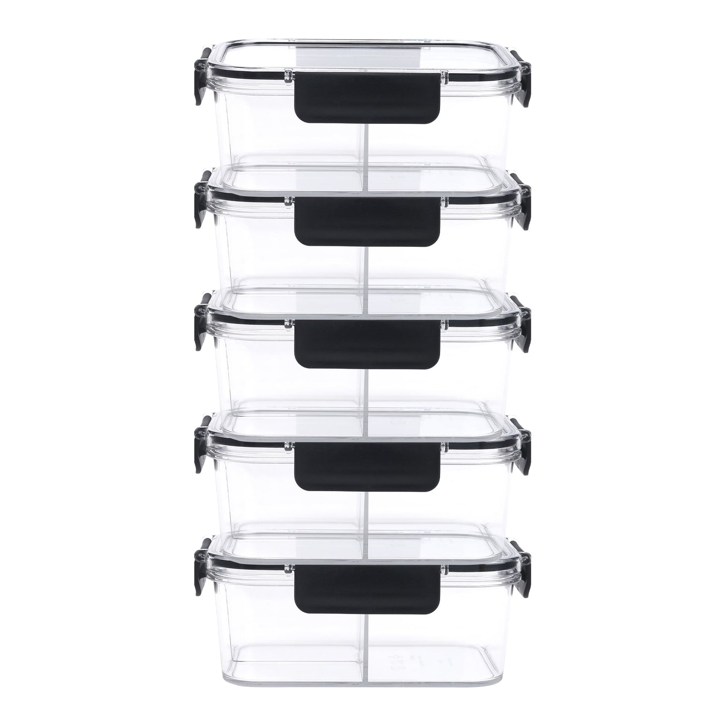 Unique Bargains 5 Packs Food Storage Containers Leakproof Lunch Box 27 oz With-Grid