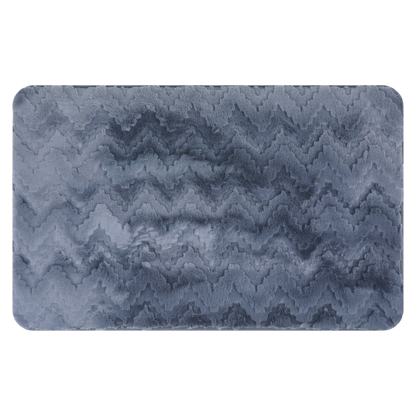 Unique Bargains Bath Mat Absorbent Non-Slip Backing Quick Dry Bath Rugs Grey 20" x 32"