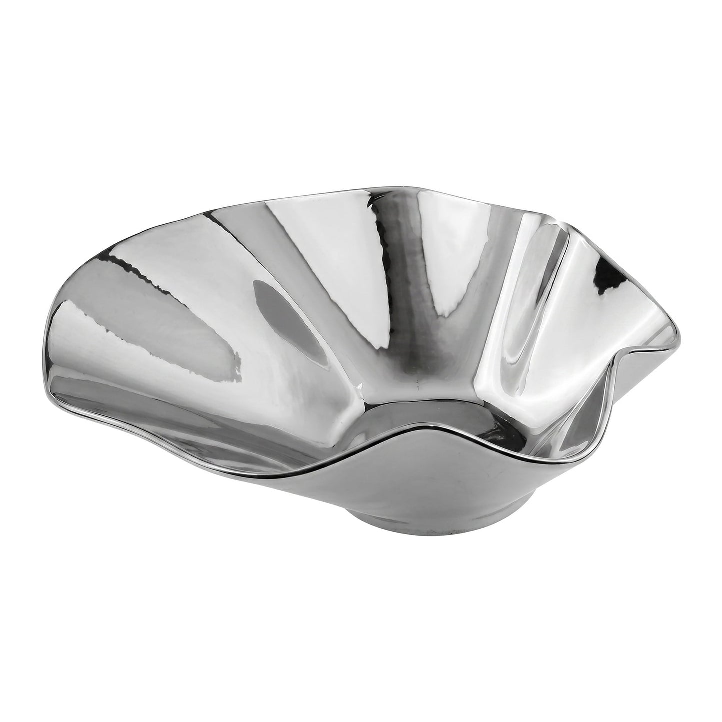 Unique Bargains Ceramic Artistic Underglaze Serving Bowl Silver 10.2" x 8.7" x 3.5"