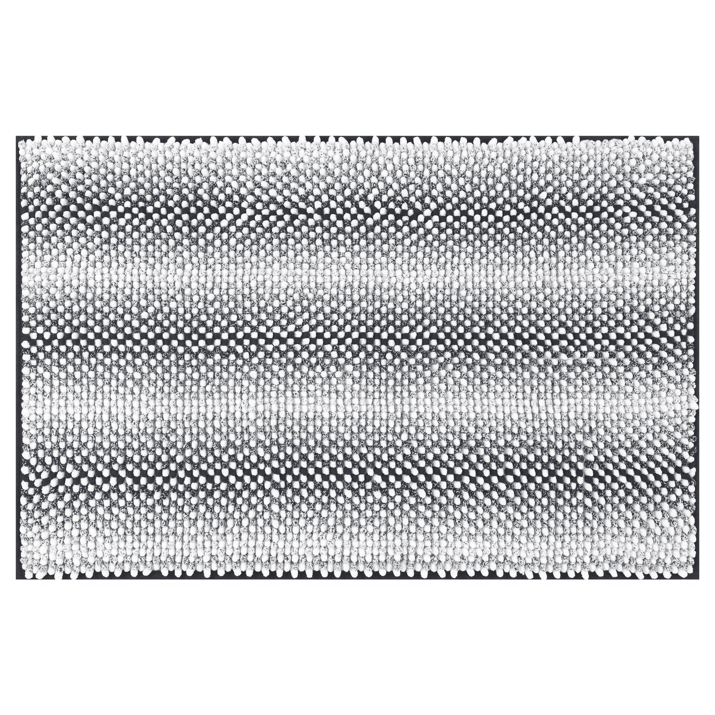 Unique Bargains Chenille Bathroom Rug Absorbent Non-Slip Striped Plush Shaggy Bath Rugs Lake Green 20" x 32"