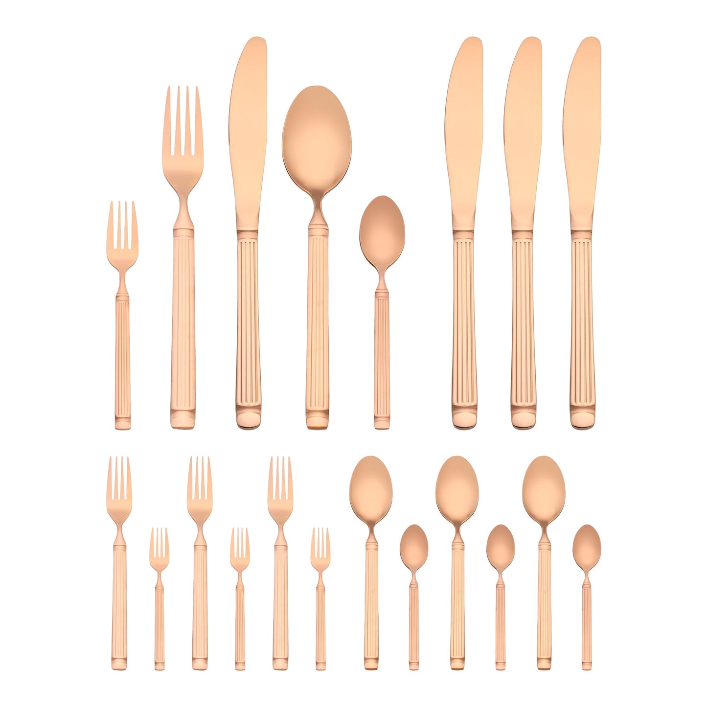 Unique Bargains Classic Stainless Steel Flatware Sets for Multiple Uses Rose Gold 20pcs