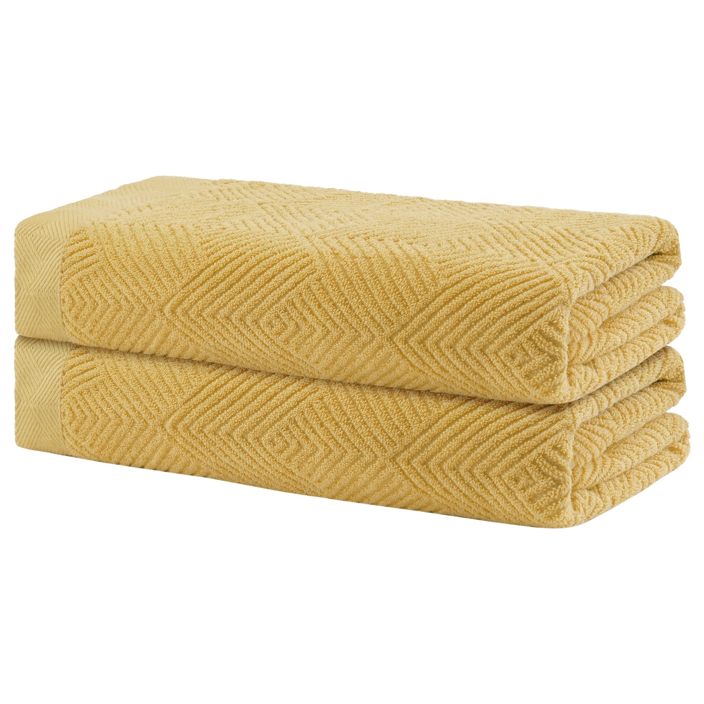 REGALWOVEN Cotton Bath Towels 2 Pack Large Towels Lightweight Towels for Bathroom Yellow 28' x 56'