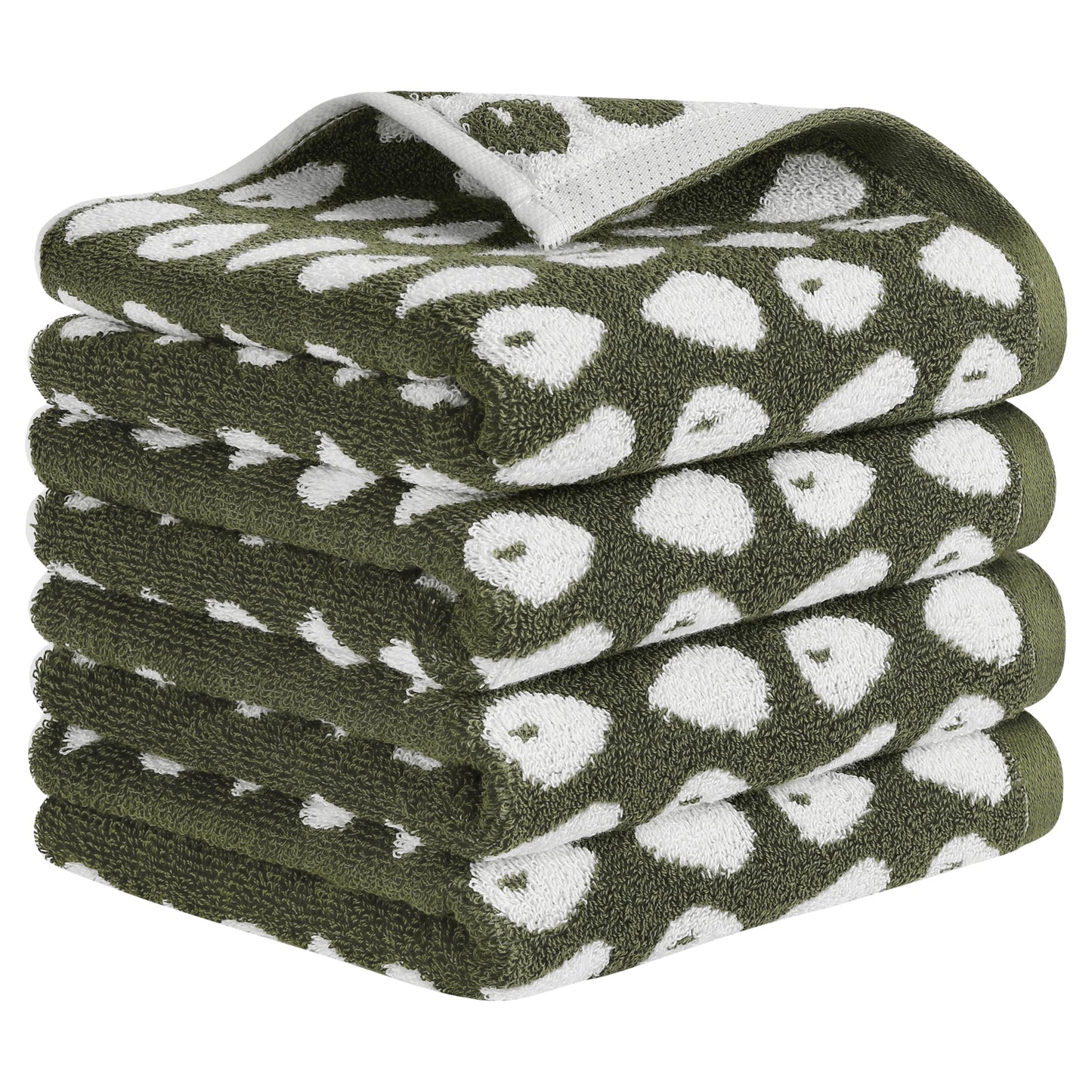 Unique Bargains Cute Cartoon Hand Towel Set Hand Towels for Kitchen, Bath Red 4-Piece