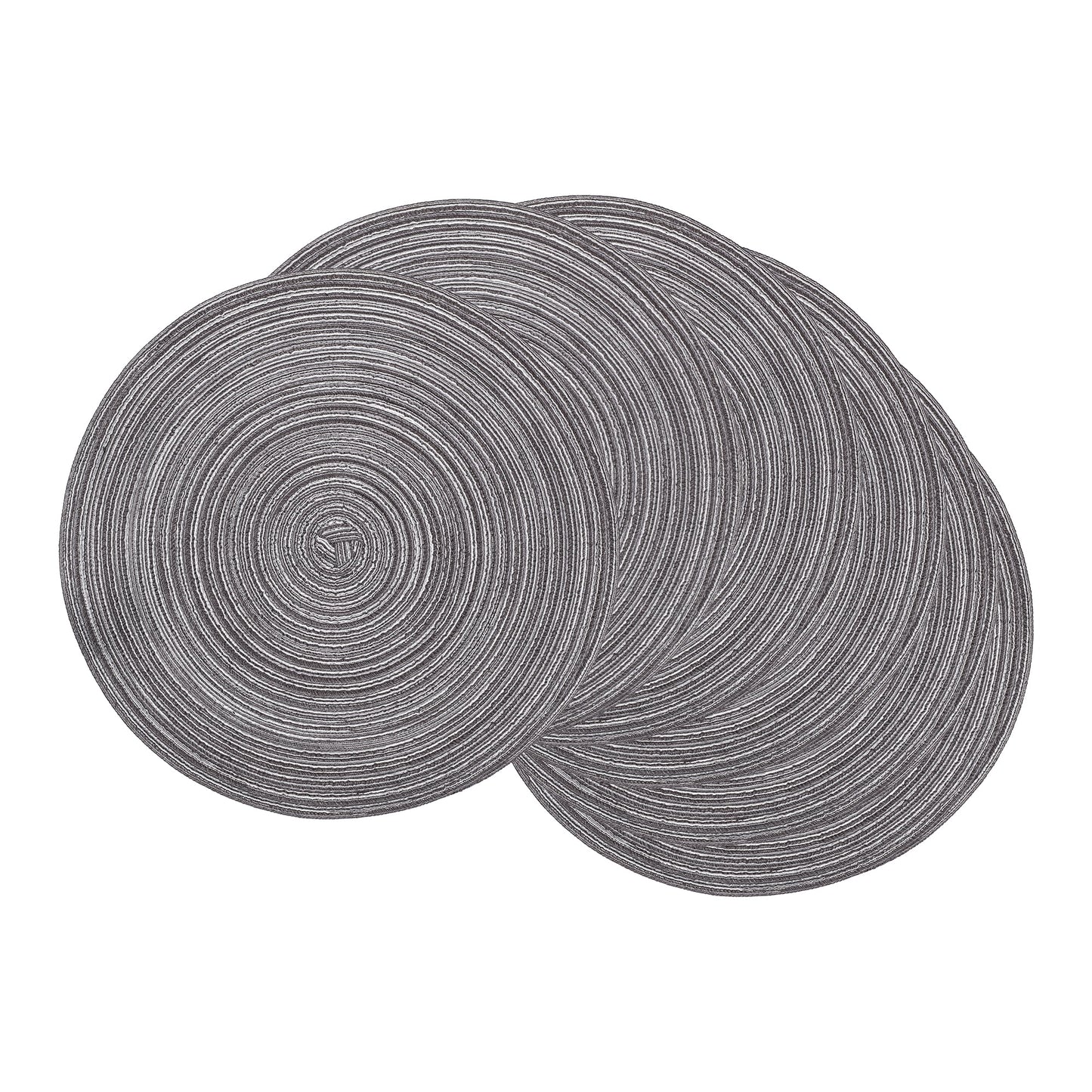 Unique Bargains Farmhouse Placemats Set of 6 Woven Placemats Gray