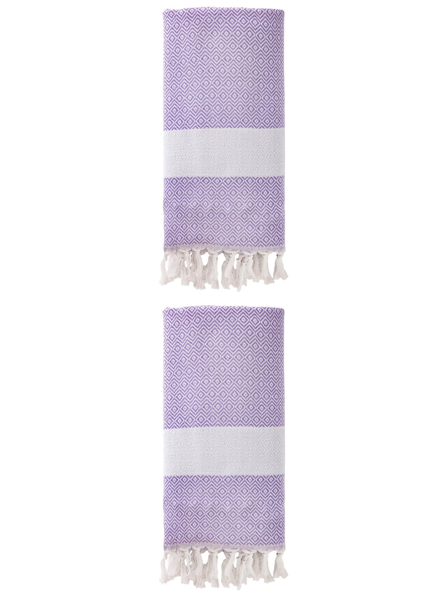 Unique Bargains Geometric Sandproof Turkish Beach Towel Light Purple 71"x40"