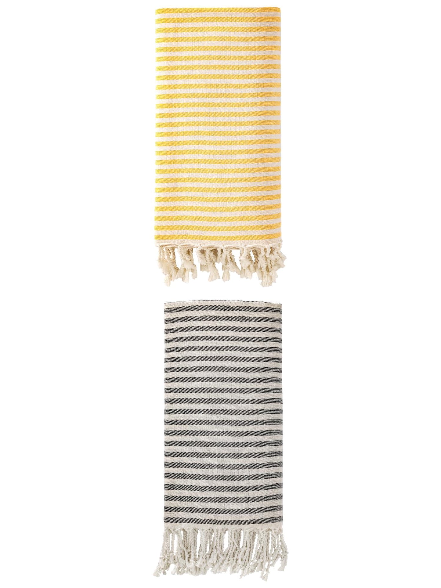 Unique Bargains Lightweight Sand Free Quick Dry Turkish Towel Black/Yellow 71"x40"