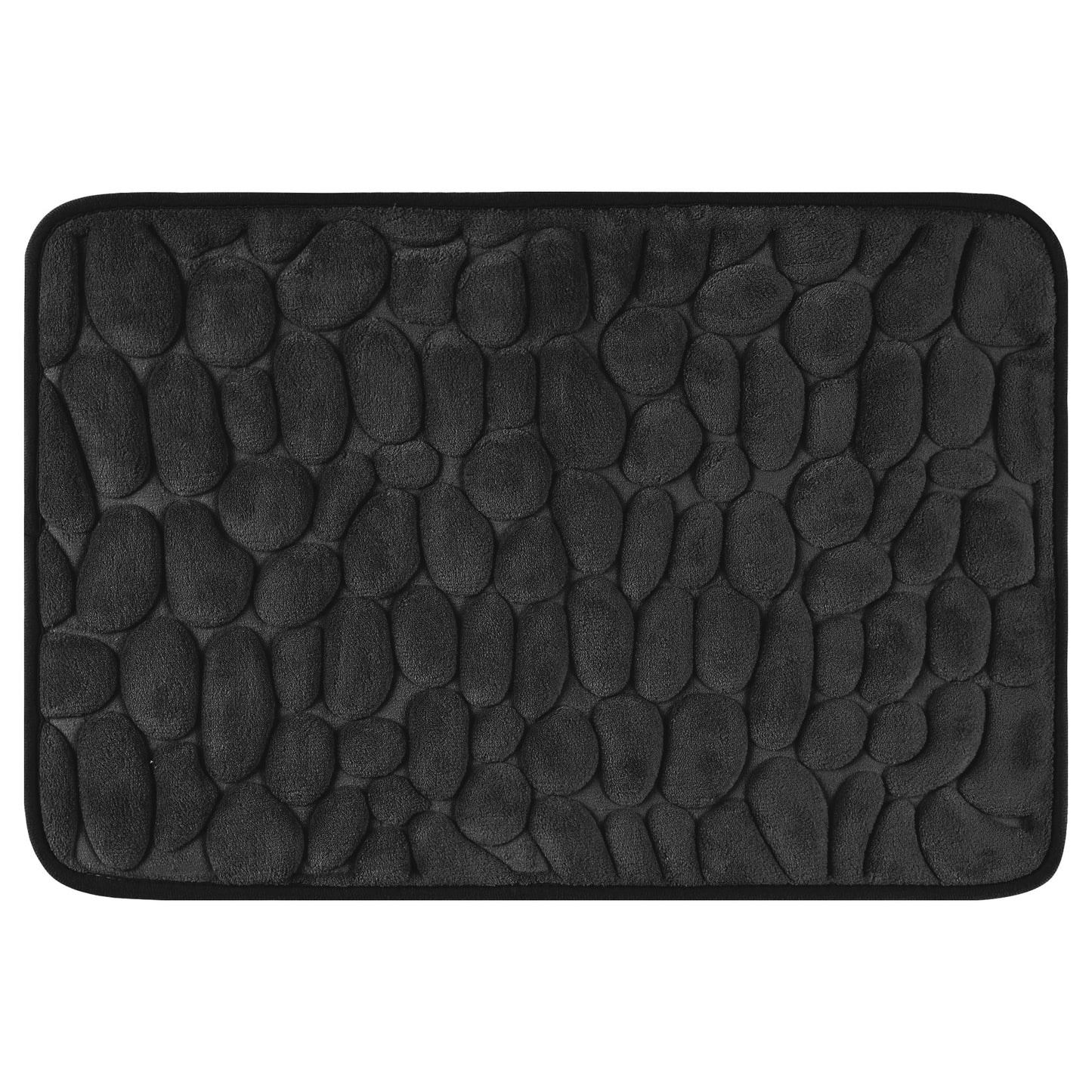 Unique Bargains Memory Foam Bathroom Rugs Ultra Soft Bath Mat Quick Dry Bath Carpet Rug Black 16"x24"