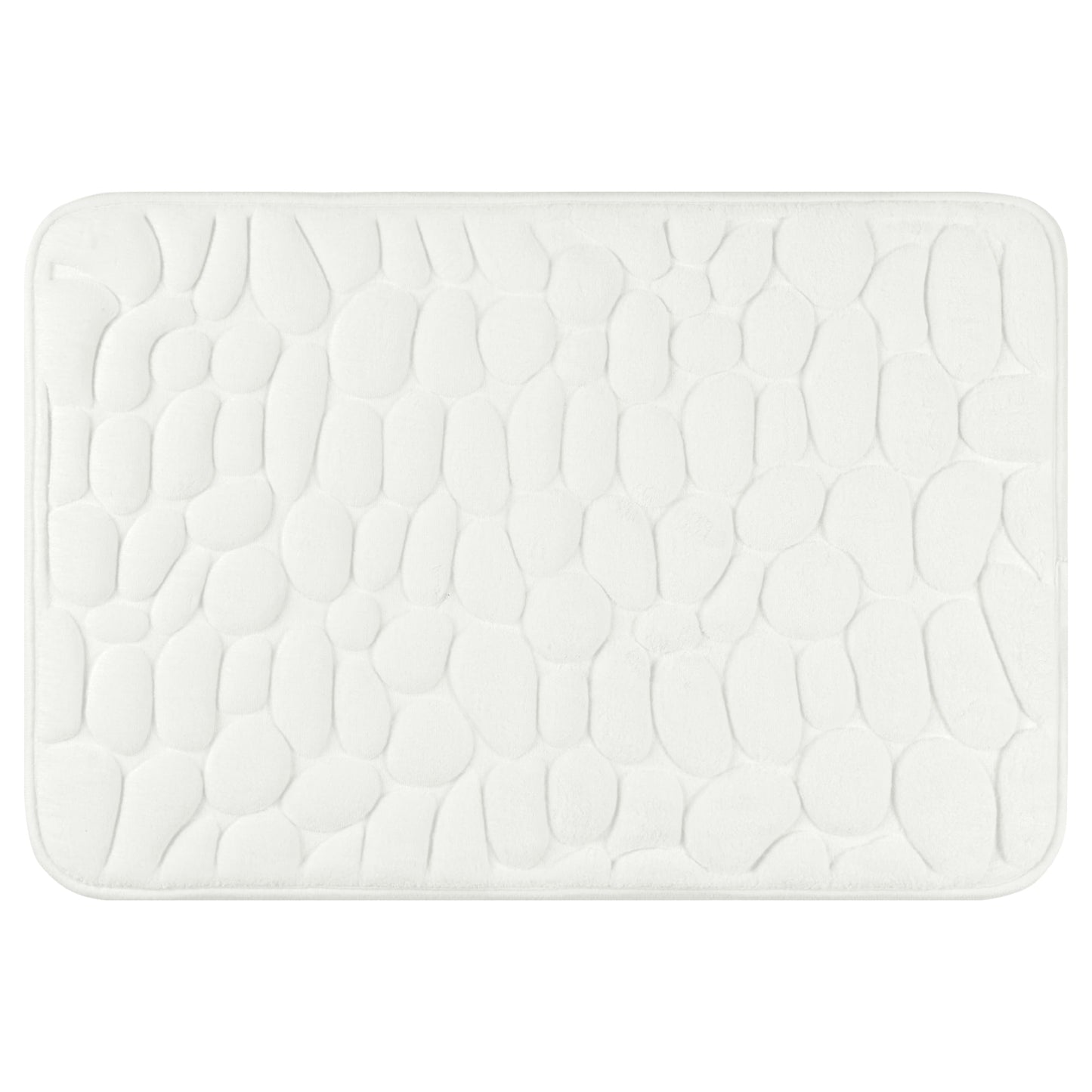 Unique Bargains Memory Foam Bathroom Rugs Ultra Soft Bath Mat Quick Dry Bath Carpet Rug Milky White 16"x24"