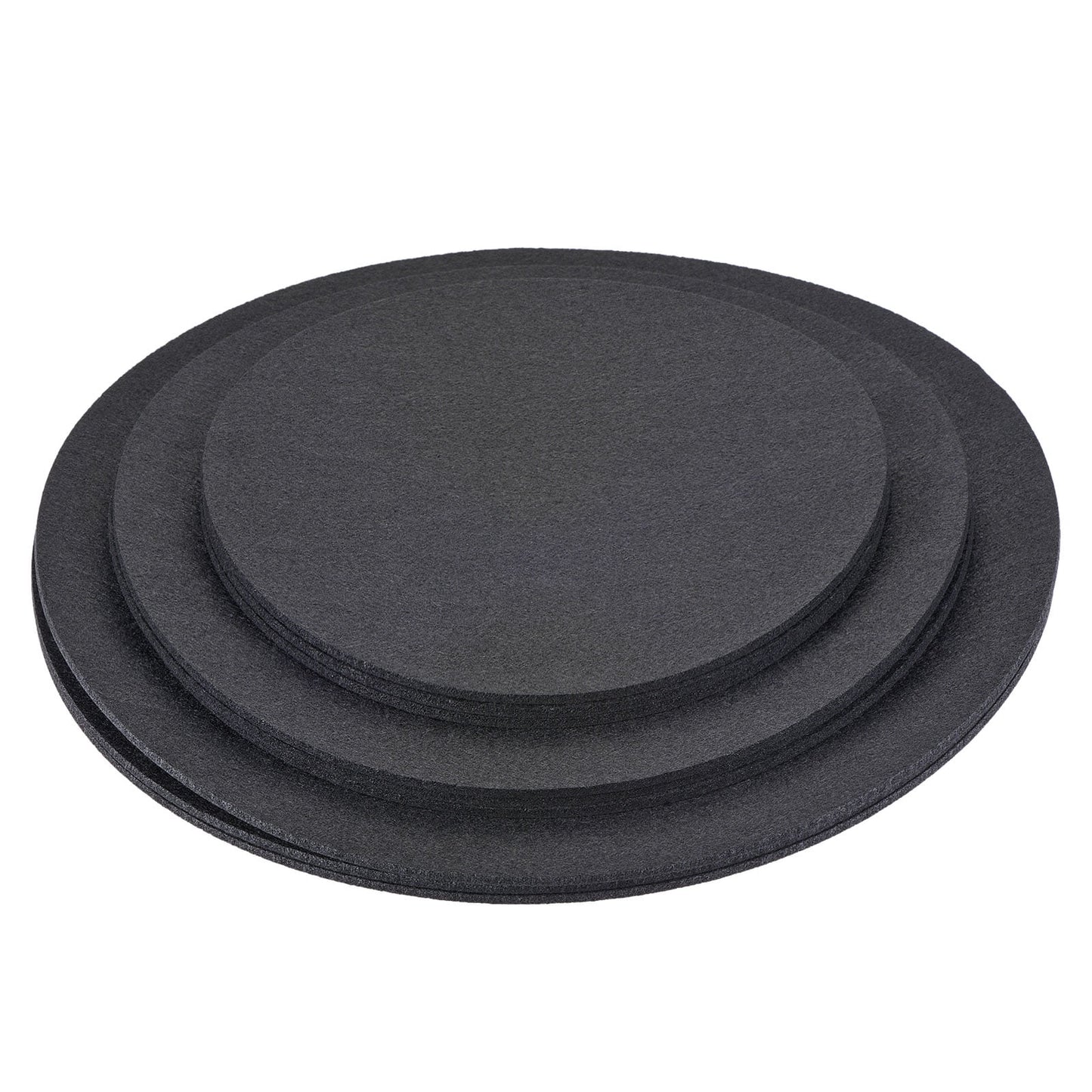 Unique Bargains Plant Coaster Reversible Absorbent Round Felt Pad Mats Set Black