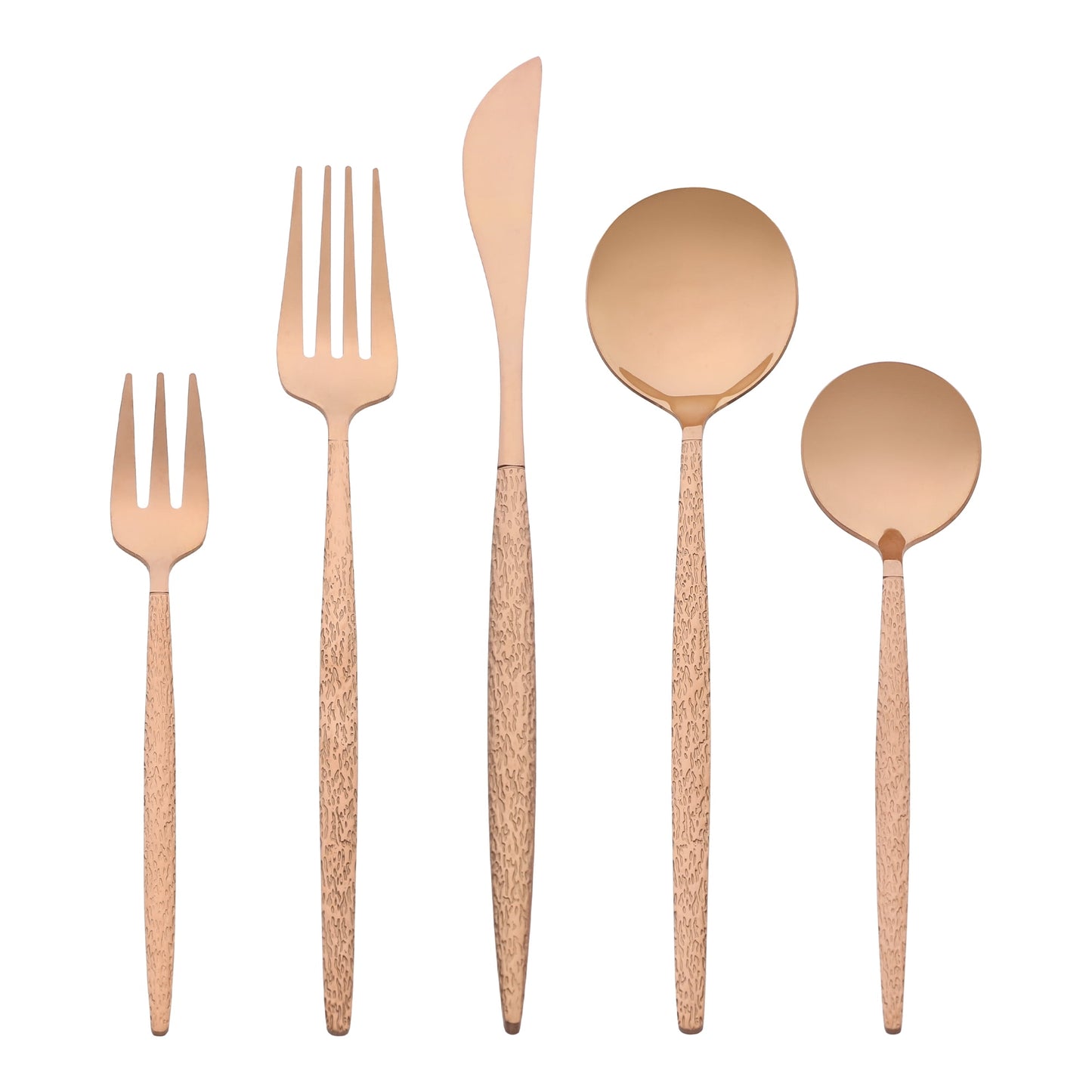 Unique Bargains Stainless Steel Flatware Set Rose Gold 20 Pcs