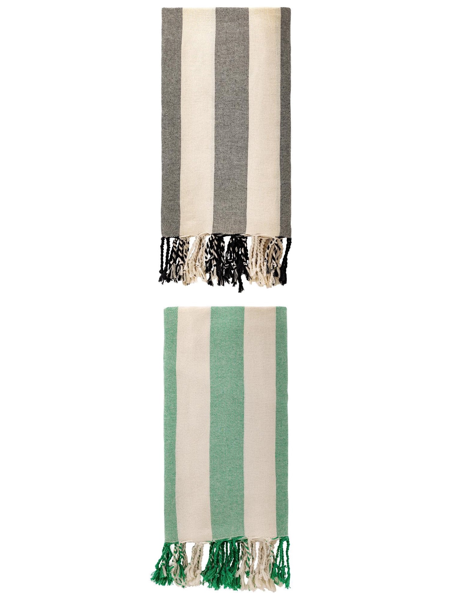 Unique Bargains Stripe Lightweight Absorbent Beach Towel 2 Pack Green 71"x40"