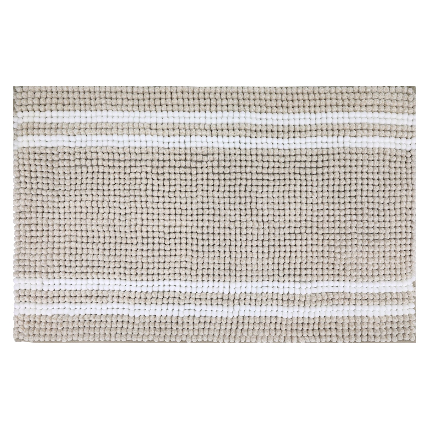 Unique Bargains Striped Bathroom Rugs Soft Fluffy Chenille Bath Rugs Brown 20" x 32"