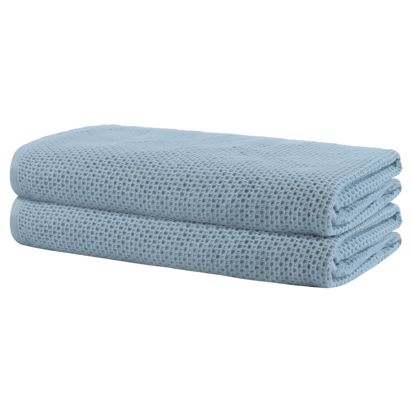 Unique Bargains Juego de 2 Toallas de Baño de Algodón, Suaves y Muy Absorbentes, Color Azul, 28 x 56 Pulgadas