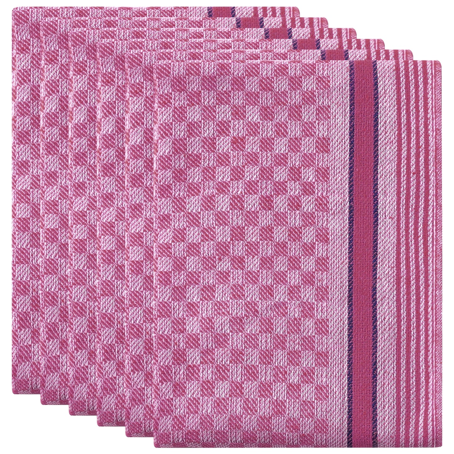 Unique Bargains Waffle Weave Cotton Absorbent Kitchen Dish Towels 15"x25" Pink