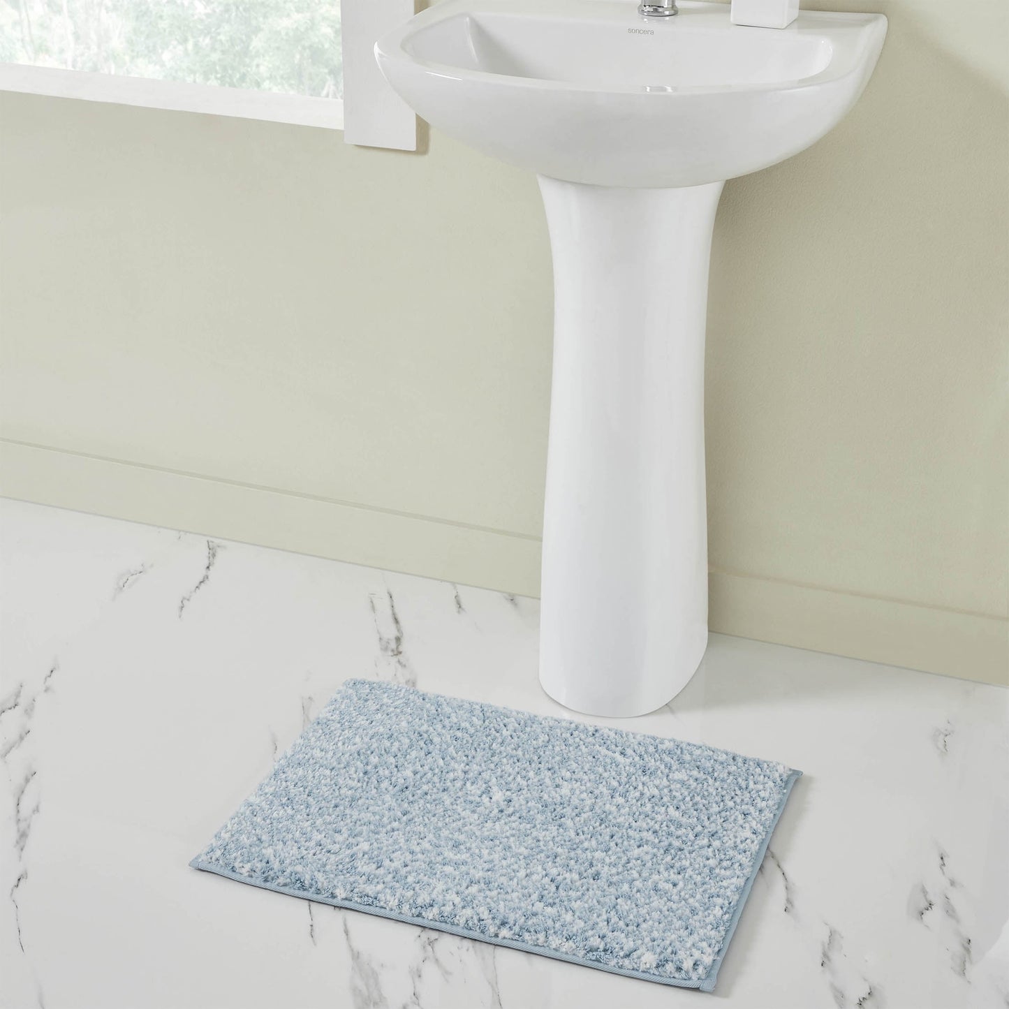 VCNY Home Heathered Grey Memory Foam Bath Rug, 17" x 24"