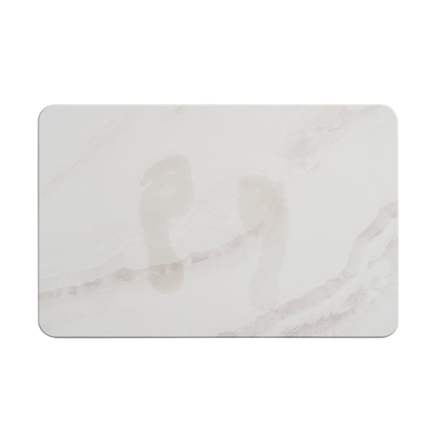 VCNY Home White Marble Diatomite Stone Bath Mat, 16" x 24"