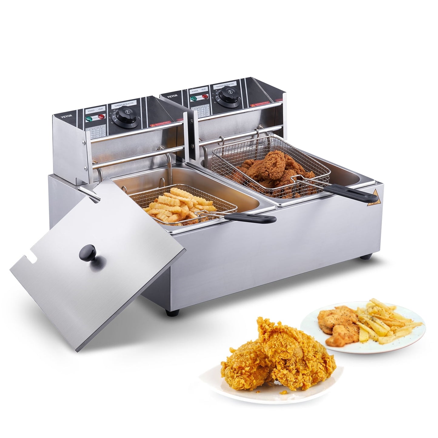 BENTISM 9.1 qt 3000 Watts Commercial Electric Deep Fryer, Stainless Steel